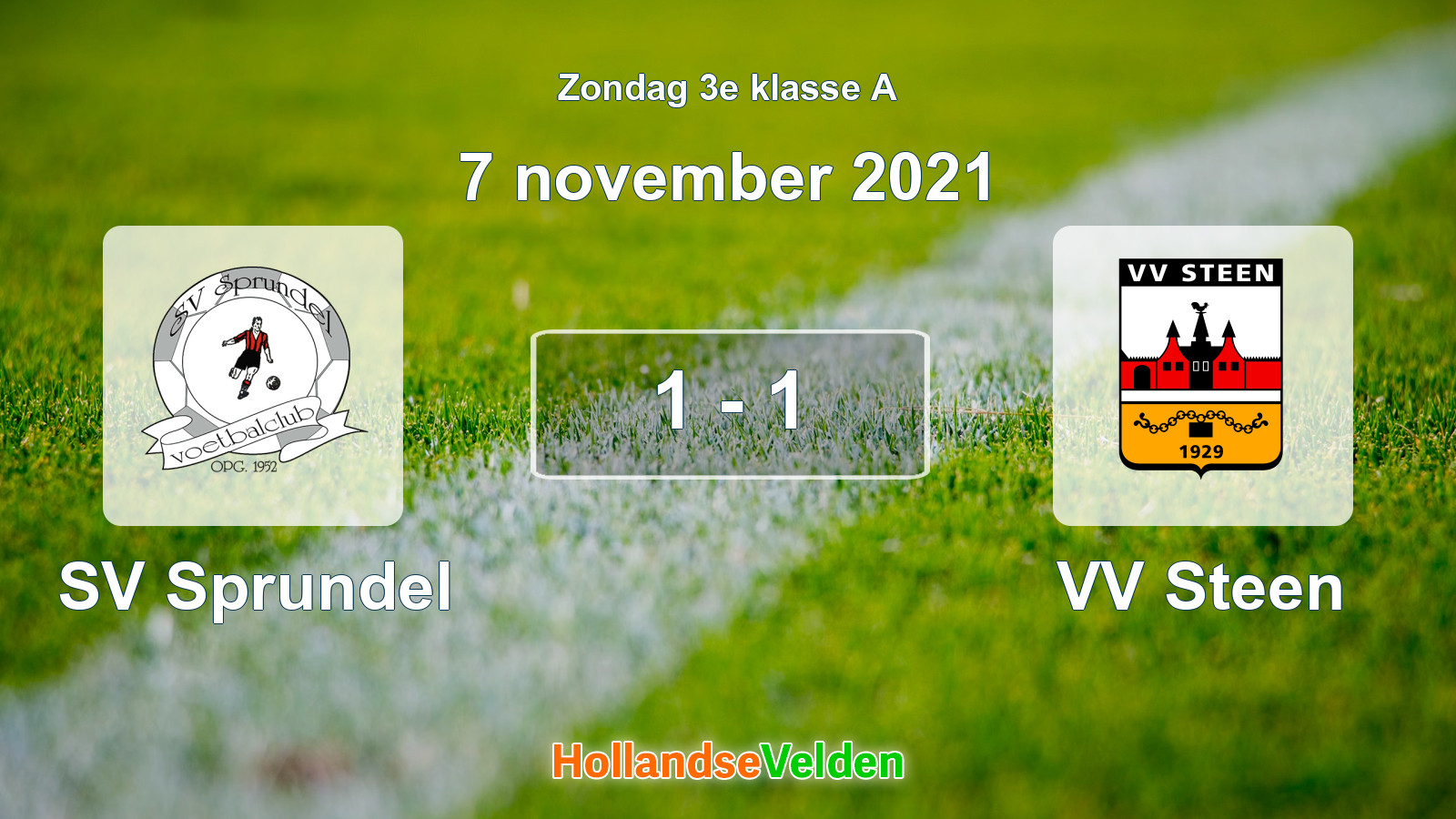 Gespeelde wedstrijd: SV Sprundel - VV Steen 1 - 1 (7 november 2021)