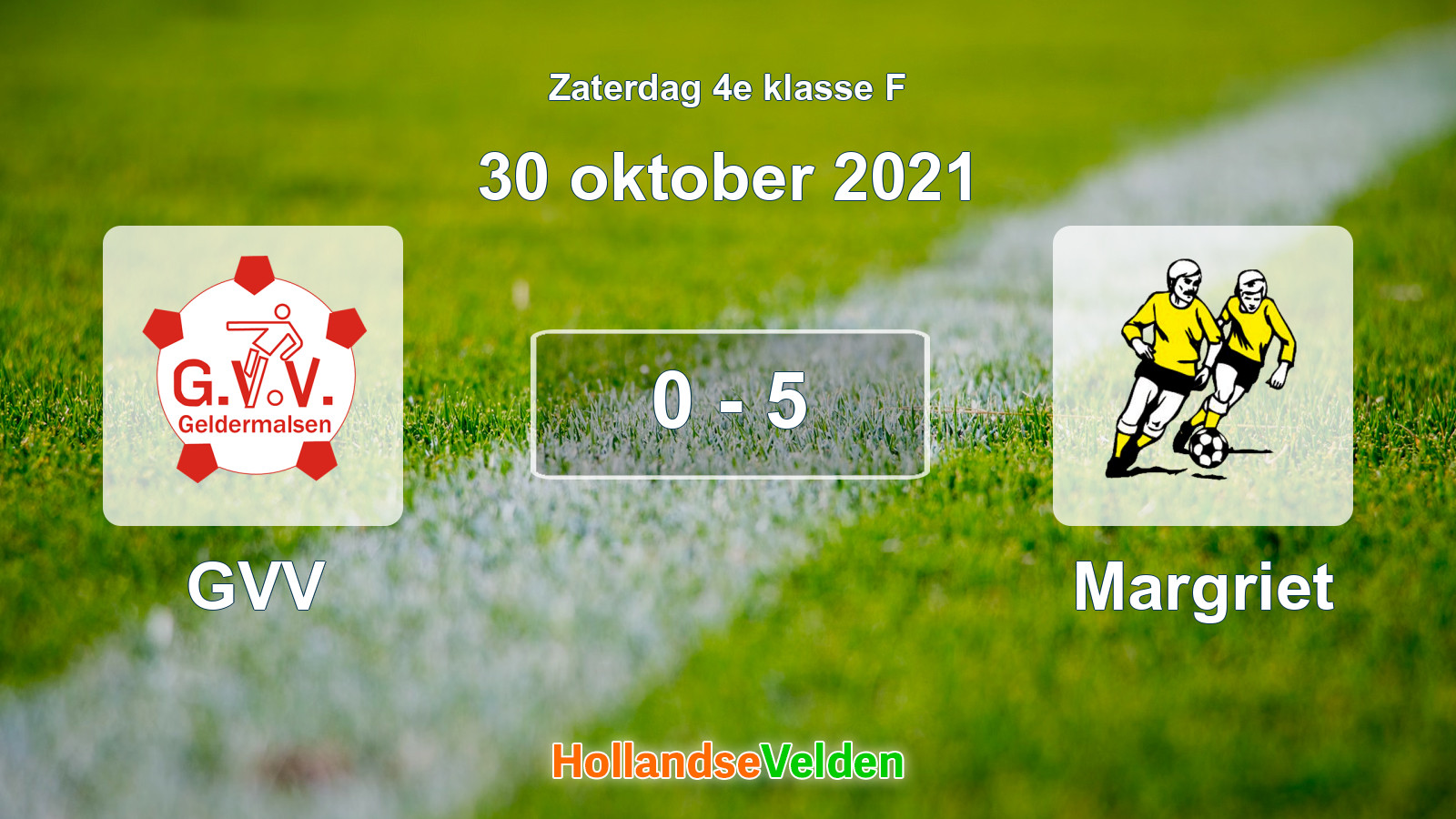 Gespeelde wedstrijd: GVV - Margriet 0 - 5 (30 oktober 2021)