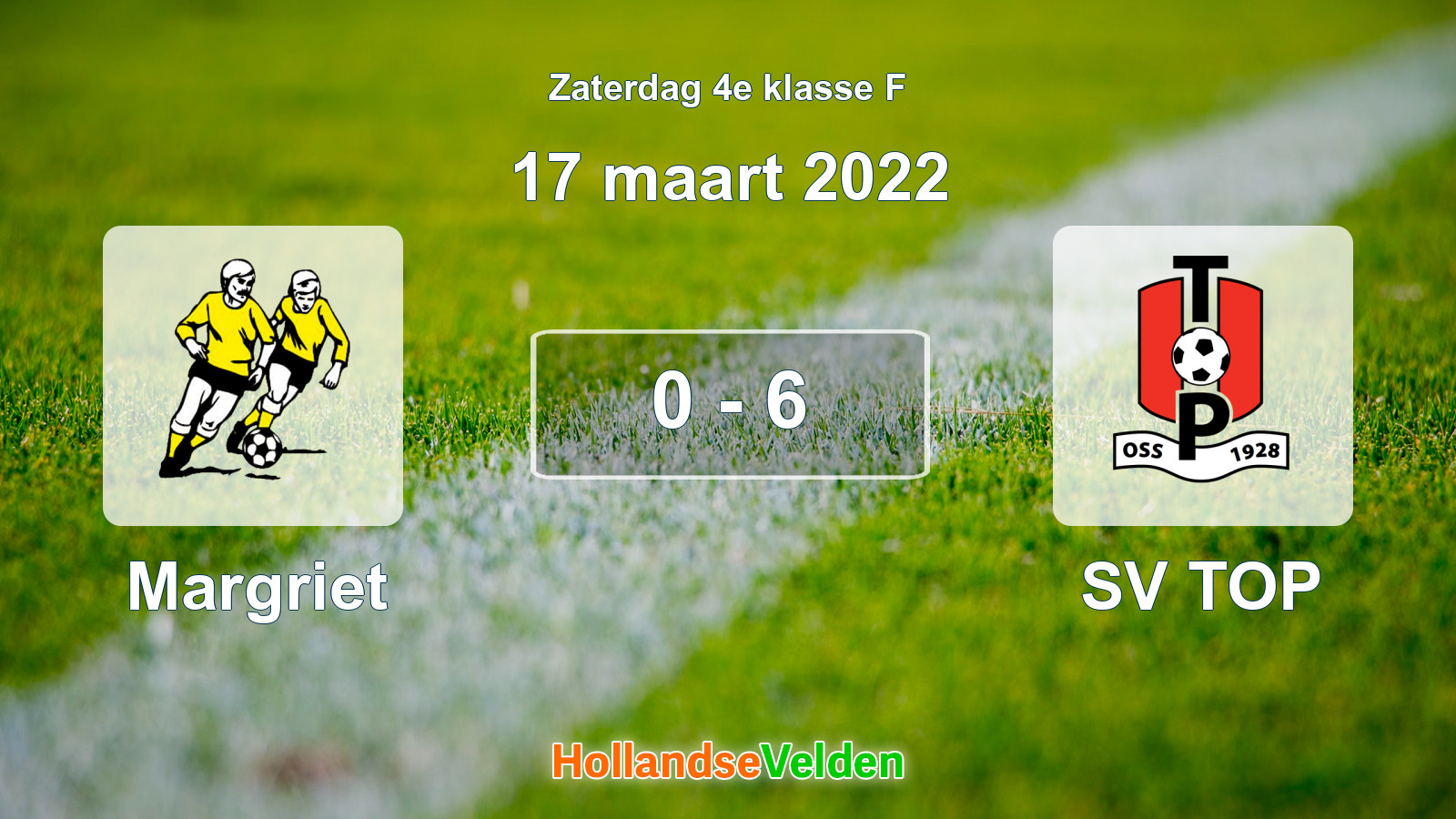 Gespeelde wedstrijd: Margriet - SV TOP 0 - 6 (17 maart 2022)