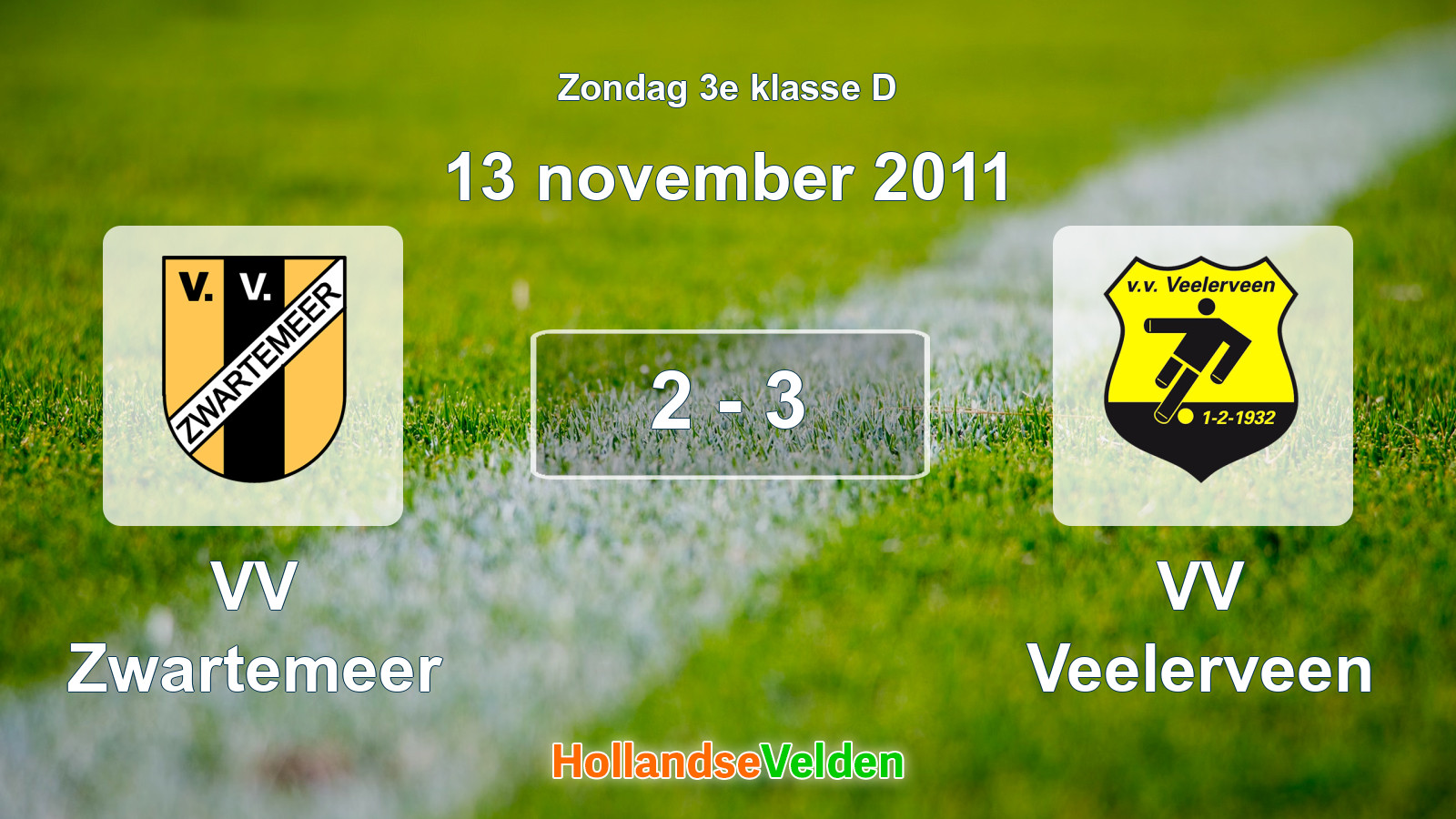 Gespeelde wedstrijd: VV Zwartemeer - VV Veelerveen 2 - 3 (13 november 2011)