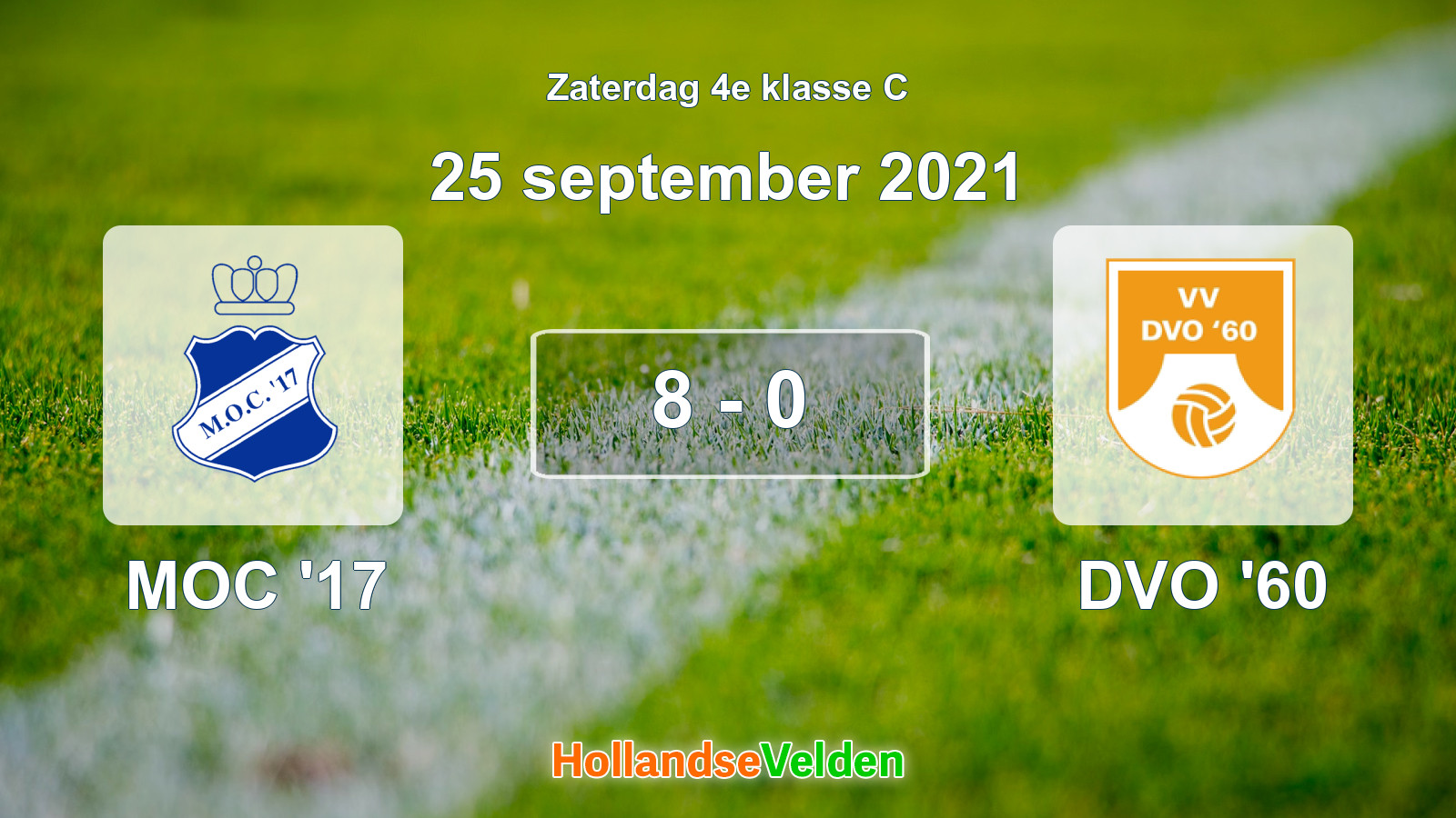 Gespeelde wedstrijd: MOC '17 - DVO '60 8 - 0 (25 september 2021)