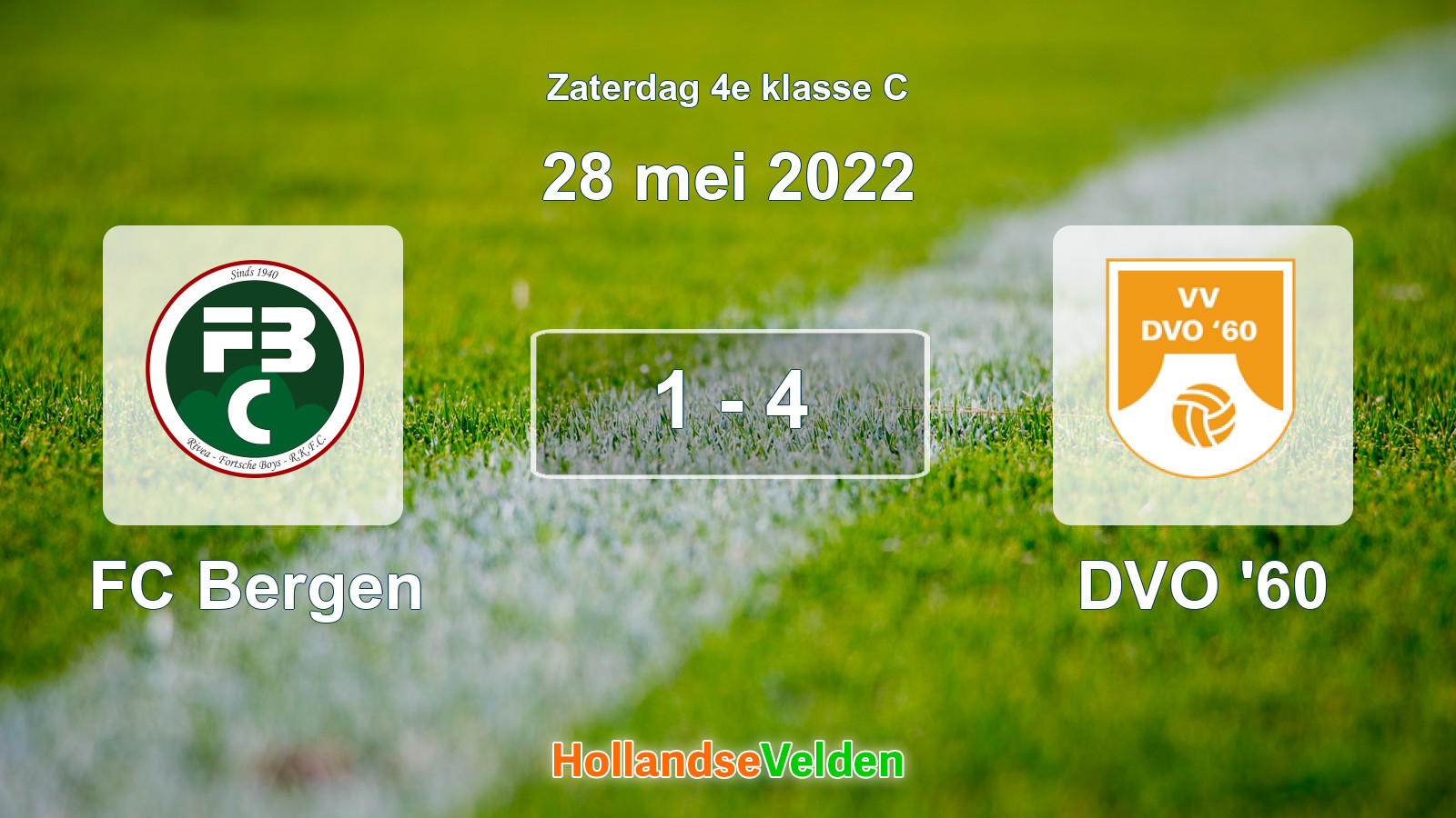 Gespeelde wedstrijd: FC Bergen - DVO '60 1 - 4 (28 mei 2022)