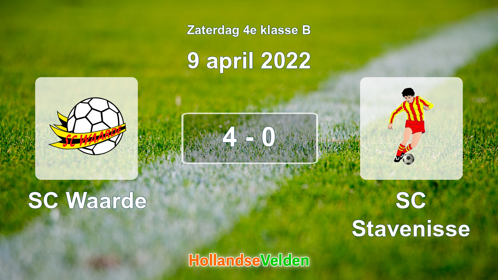 Gespeelde wedstrijd: SC Waarde - SC Stavenisse 4 - 0 (9 april 2022)