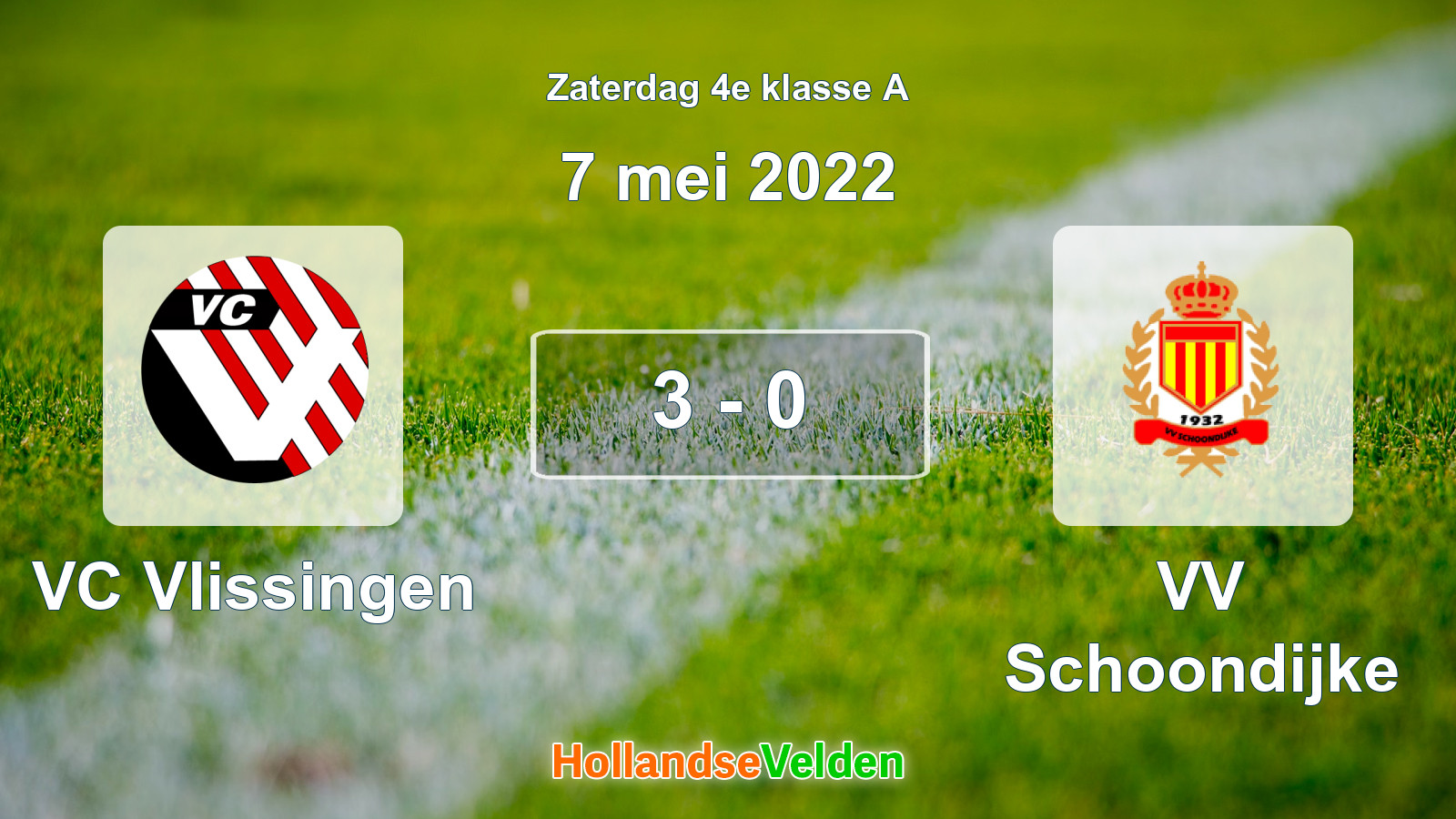 Gespeelde wedstrijd: VC Vlissingen - VV Schoondijke 3 - 0 (7 mei 2022)