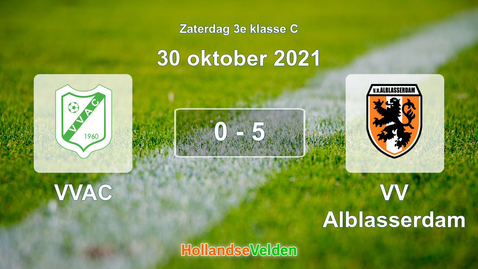 Gespeelde wedstrijd: VVAC - VV Alblasserdam 0 - 5 (30 oktober 2021)