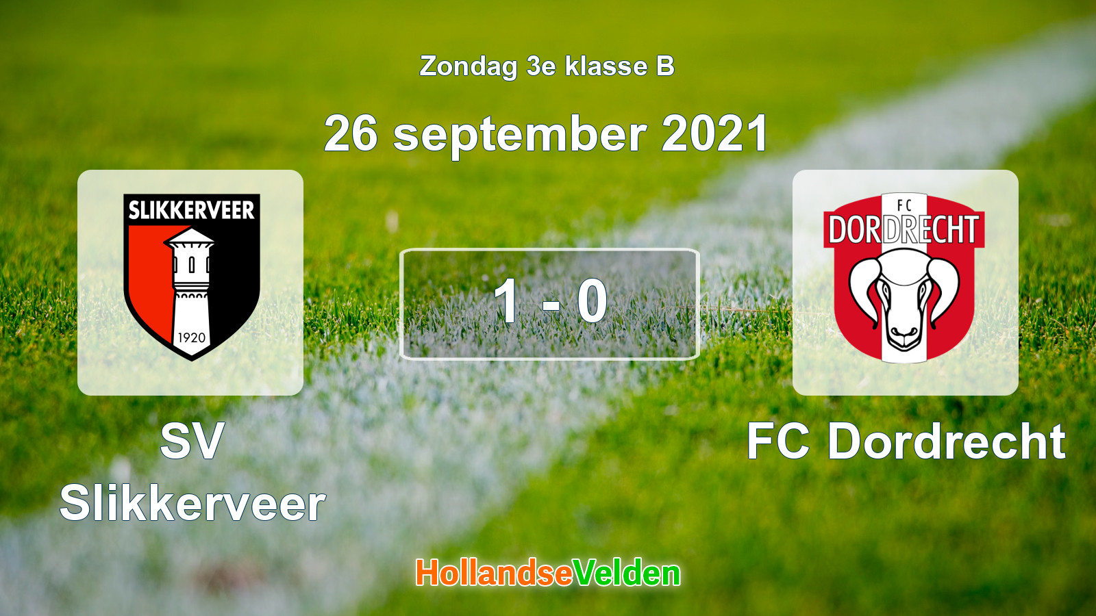 Gespeelde wedstrijd: SV Slikkerveer - FC Dordrecht 1 - 0 (26 september 2021)