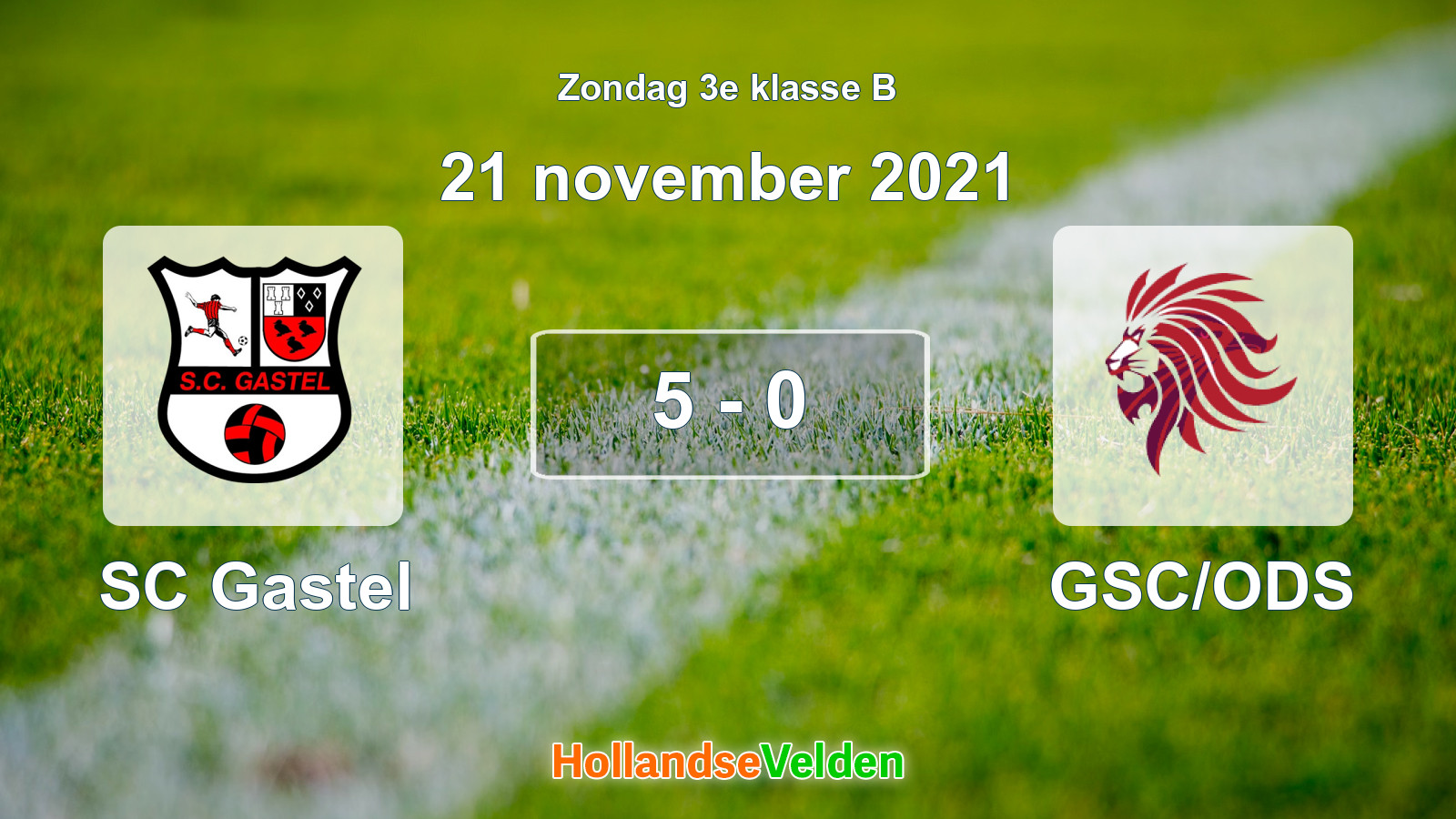 Gespeelde wedstrijd: SC Gastel - GSC/ODS 5 - 0 (21 november 2021)