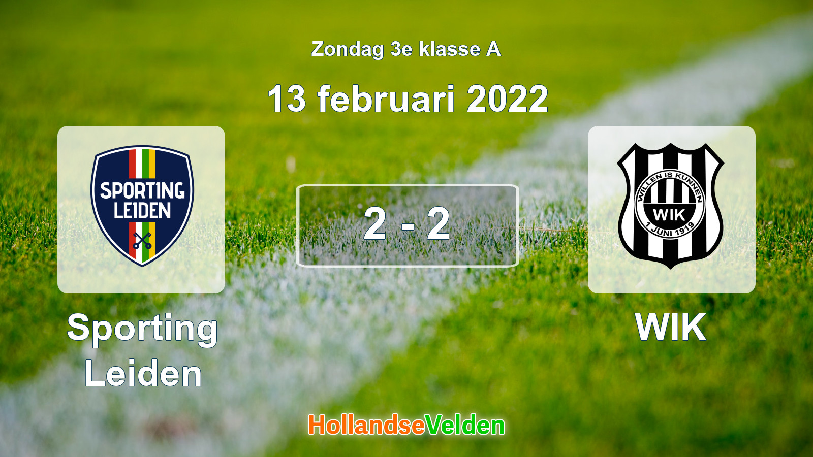 Gespeelde wedstrijd: Sporting Leiden - WIK 2 - 2 (13 februari 2022)
