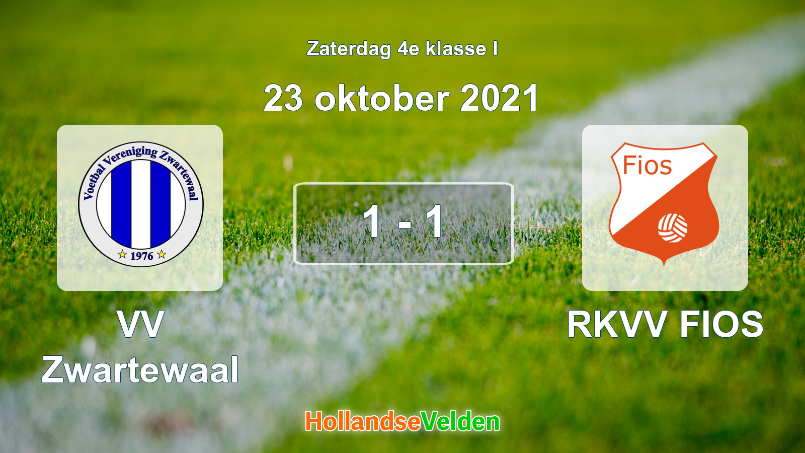 Gespeelde wedstrijd: VV Zwartewaal - RKVV FIOS 1 - 1 (23 oktober 2021)