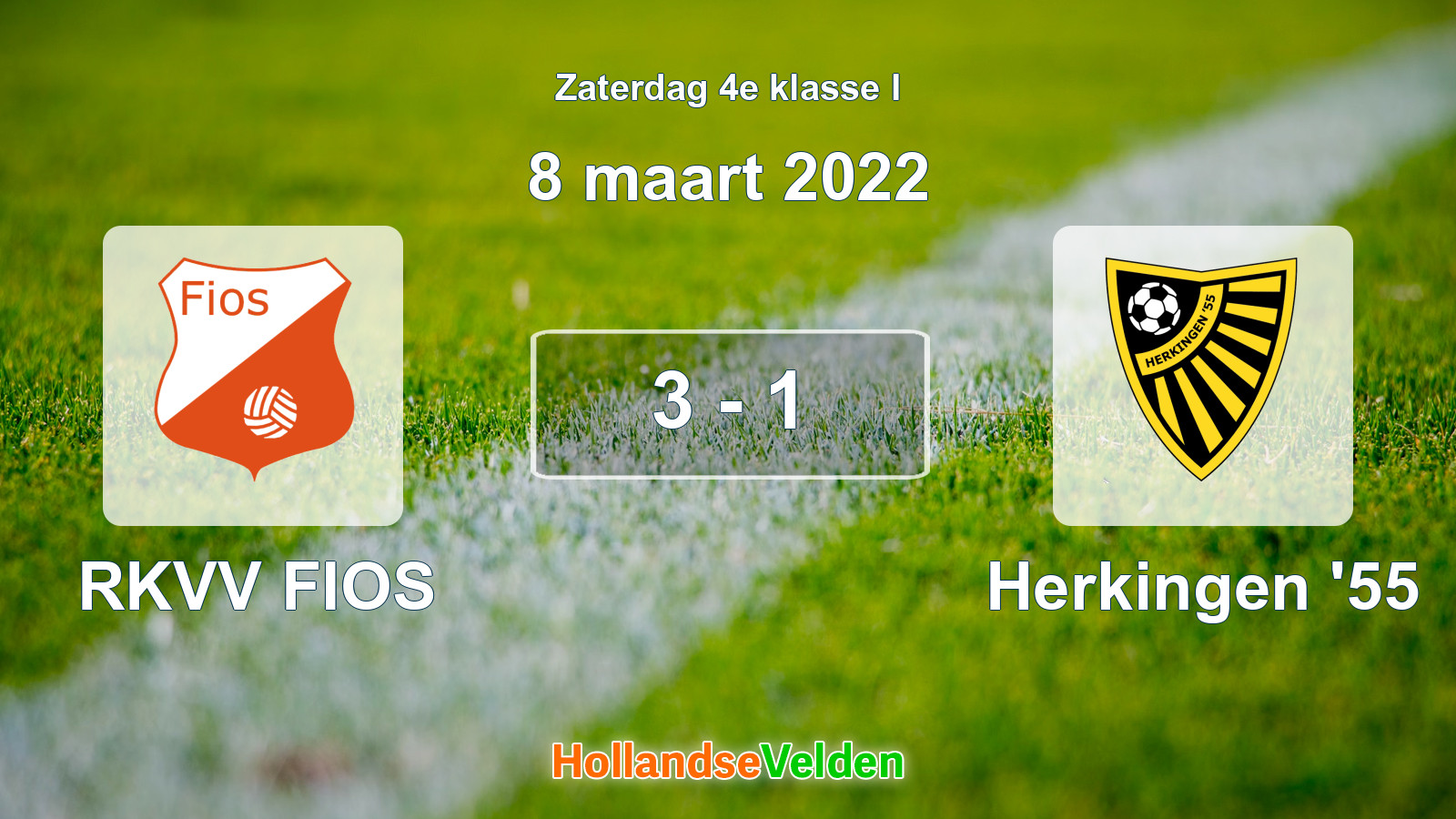 Gespeelde wedstrijd: RKVV FIOS - Herkingen '55 3 - 1 (8 maart 2022)
