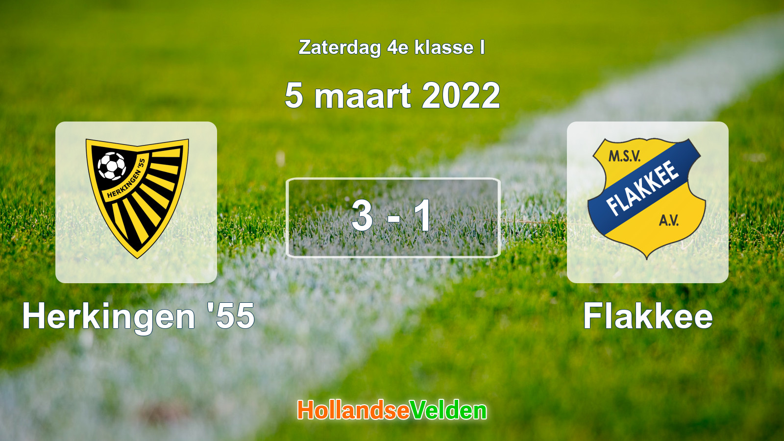 Gespeelde wedstrijd: Herkingen '55 - Flakkee 3 - 1 (5 maart 2022)