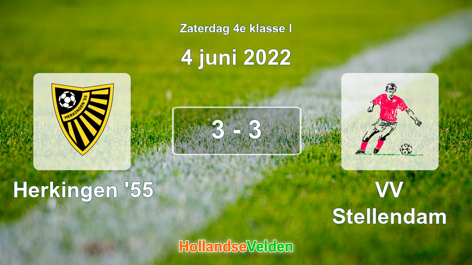 Gespeelde wedstrijd: Herkingen '55 - VV Stellendam 3 - 3 (4 juni 2022)
