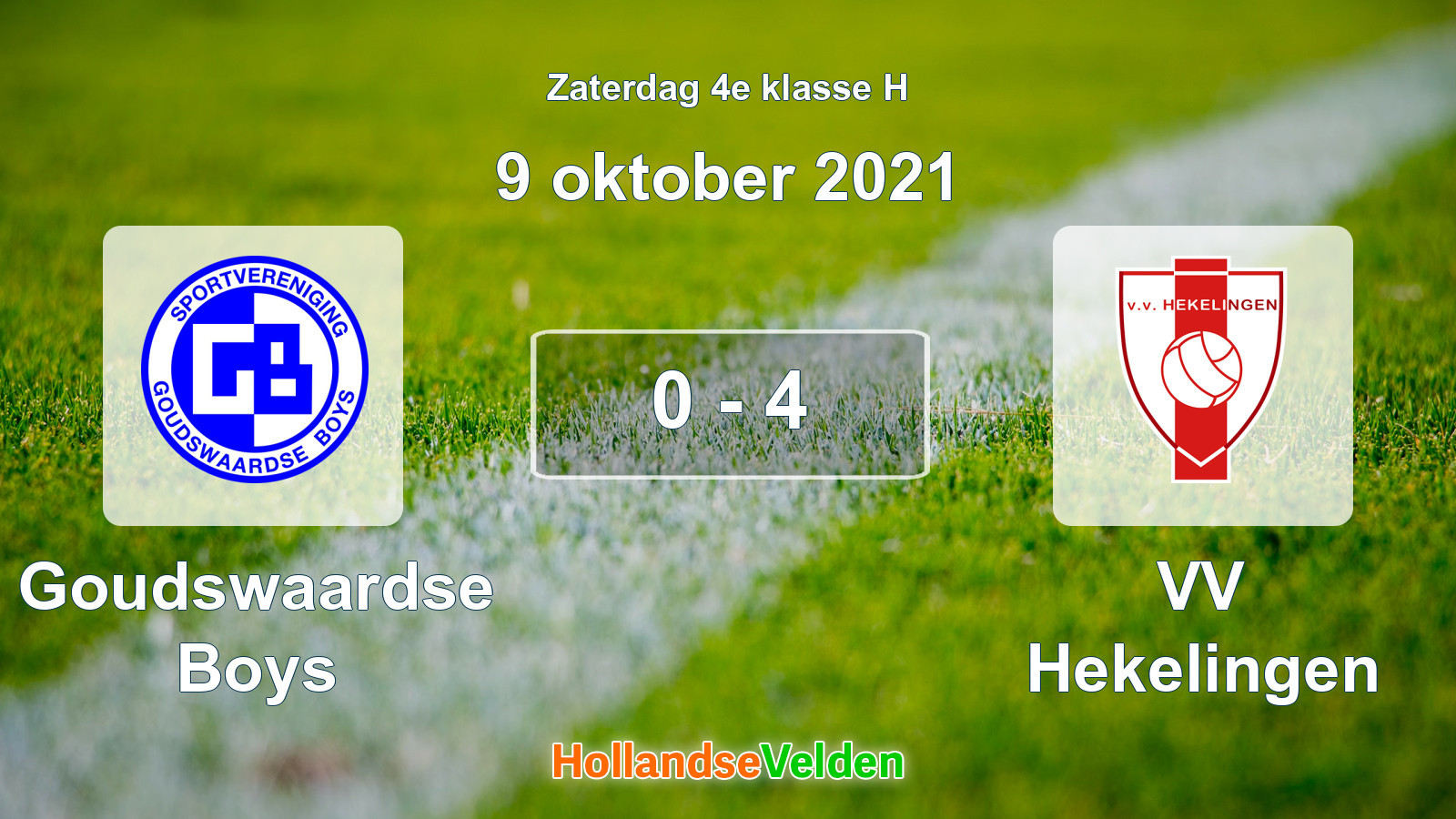Gespeelde wedstrijd: Goudswaardse Boys - VV Hekelingen 0 - 4 (9 oktober 2021)