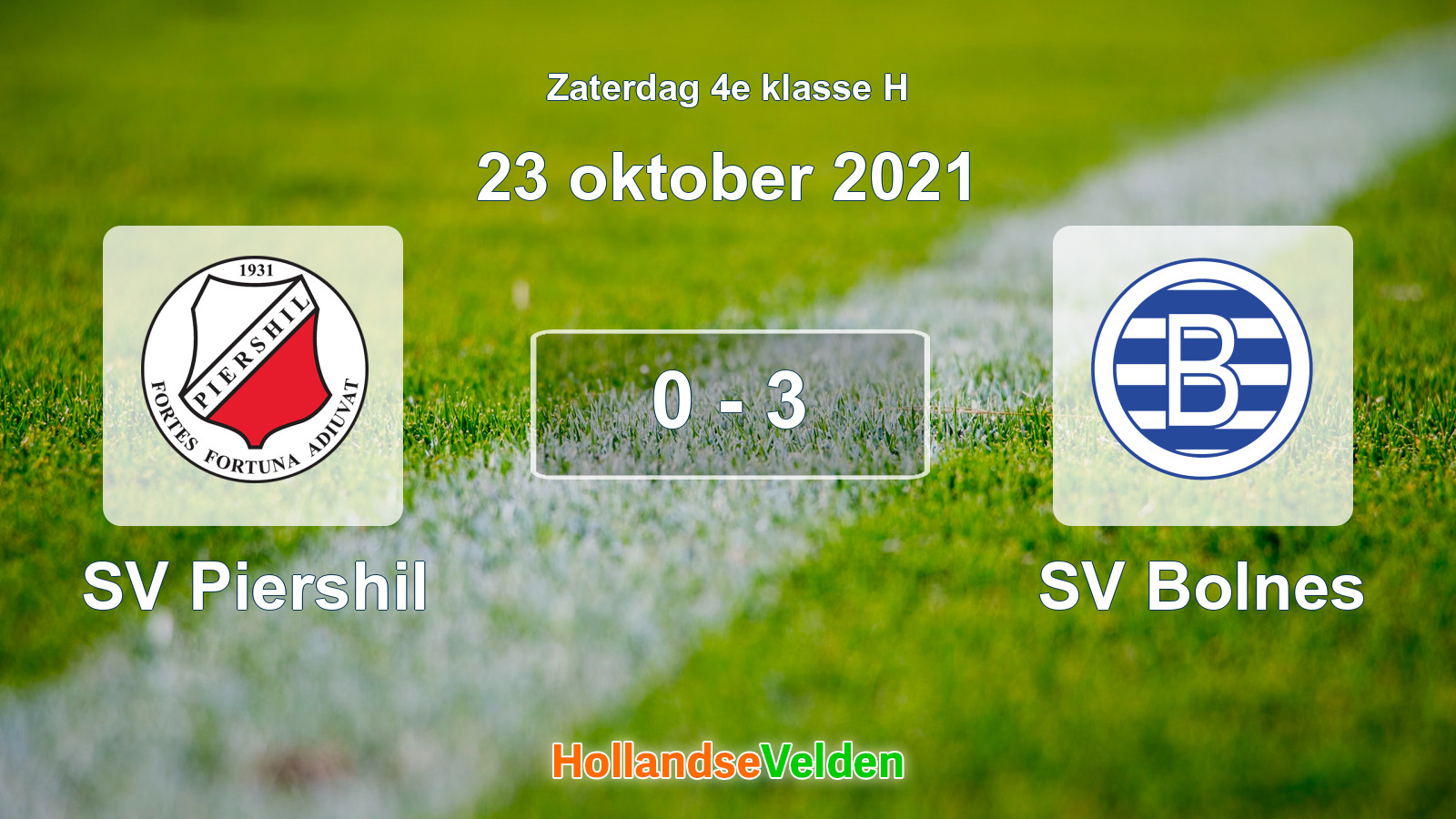 Gespeelde wedstrijd: SV Piershil - SV Bolnes 0 - 3 (23 oktober 2021)