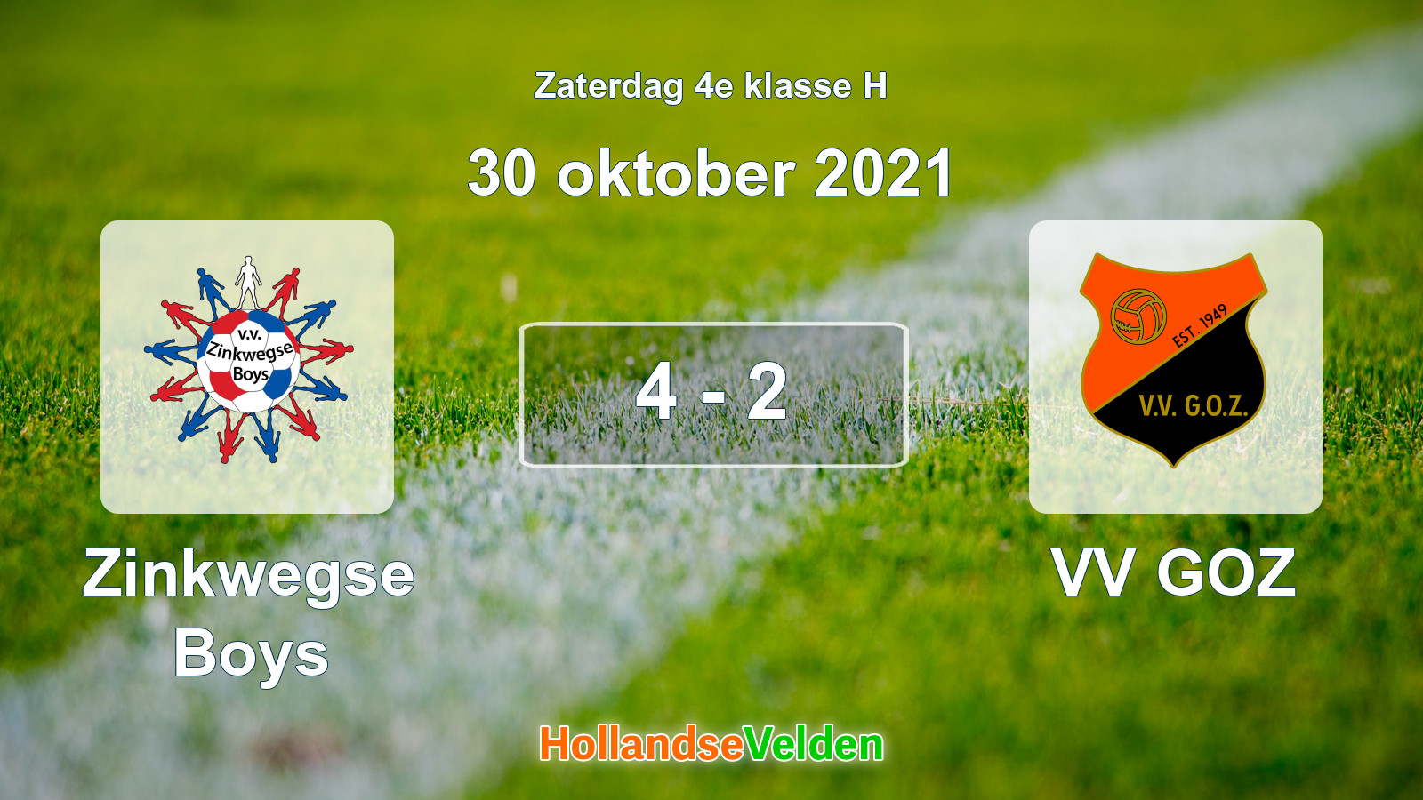 Gespeelde wedstrijd: Zinkwegse Boys - VV GOZ 4 - 2 (30 oktober 2021)