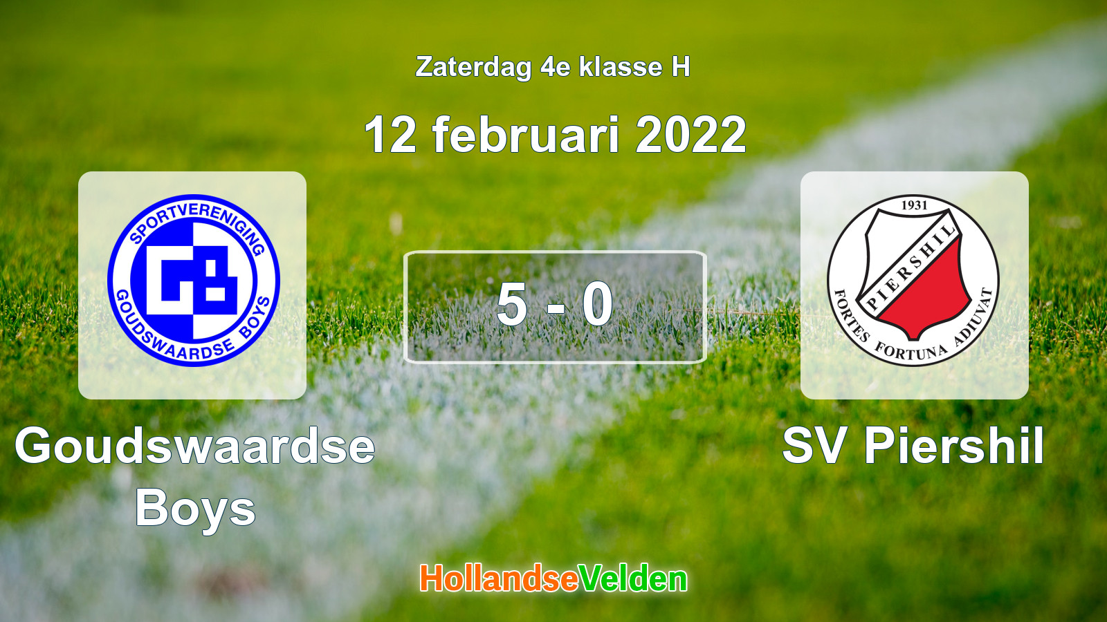 Gespeelde wedstrijd: Goudswaardse Boys - SV Piershil 5 - 0 (12 februari 2022)