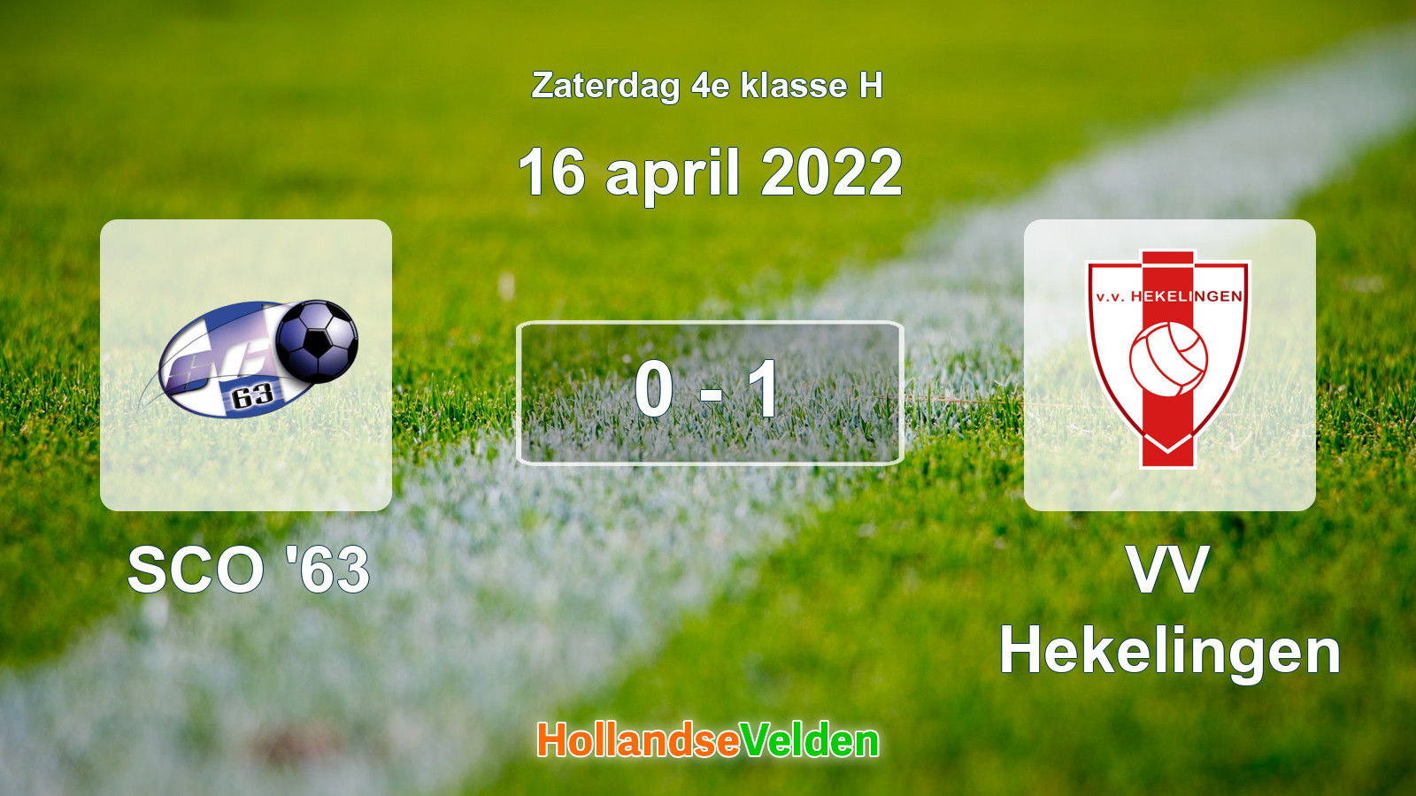 Gespeelde wedstrijd: SCO '63 - VV Hekelingen 0 - 1 (16 april 2022)