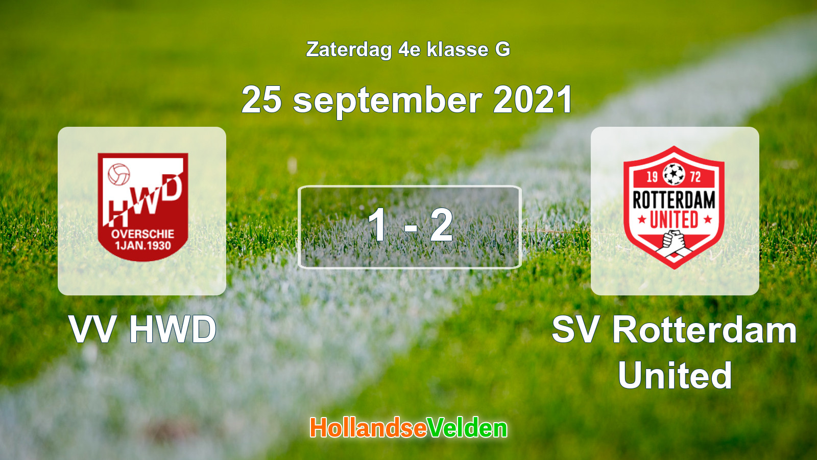 Gespeelde wedstrijd: VV HWD - SV Rotterdam United 1 - 2 (25 september 2021)