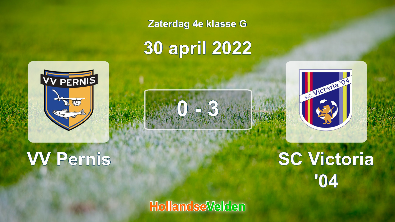 Gespeelde wedstrijd: VV Pernis - SC Victoria '04 0 - 3 (30 april 2022)