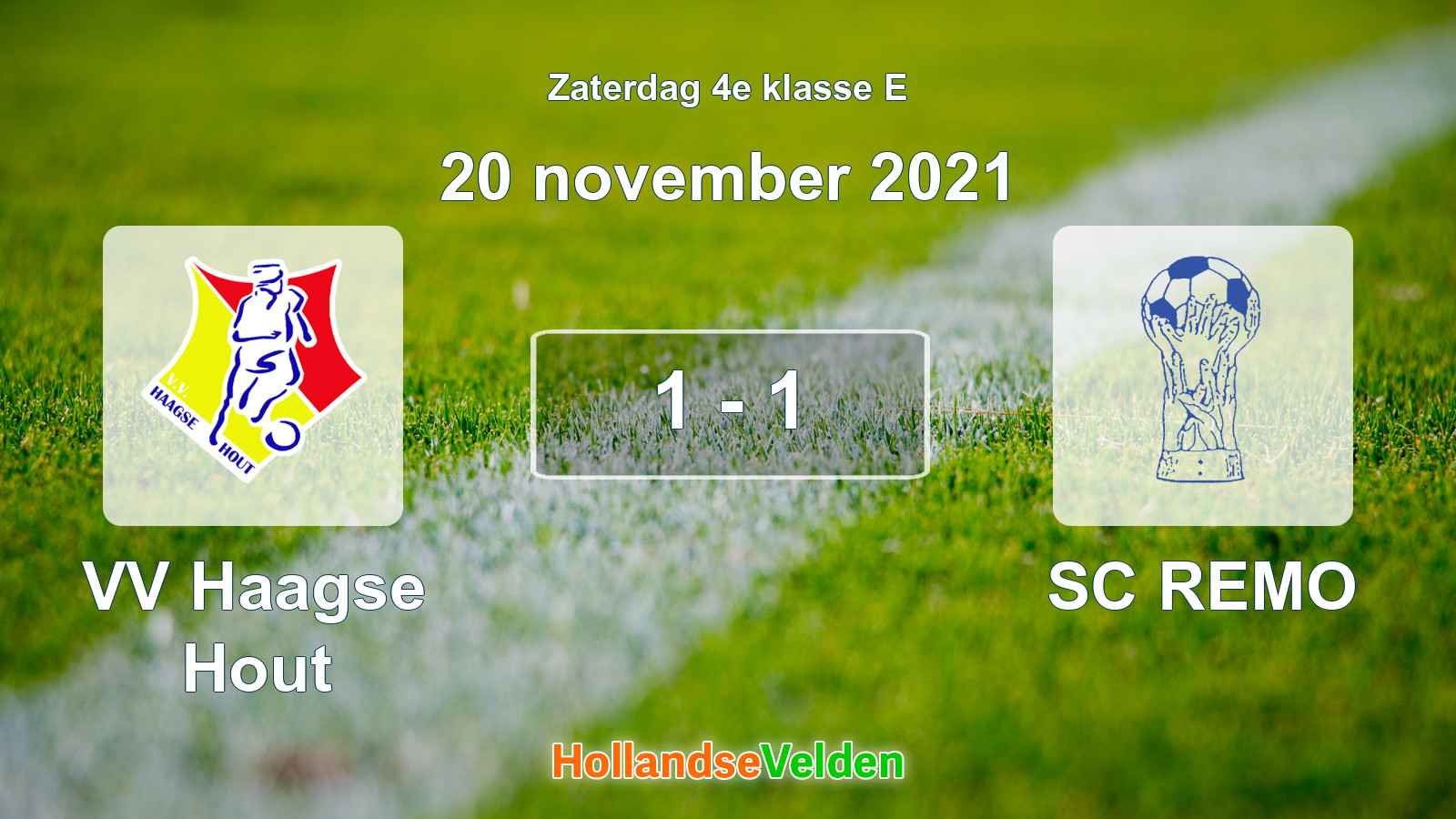 Gespeelde wedstrijd: VV Haagse Hout - SC REMO 1 - 1 (20 november 2021)