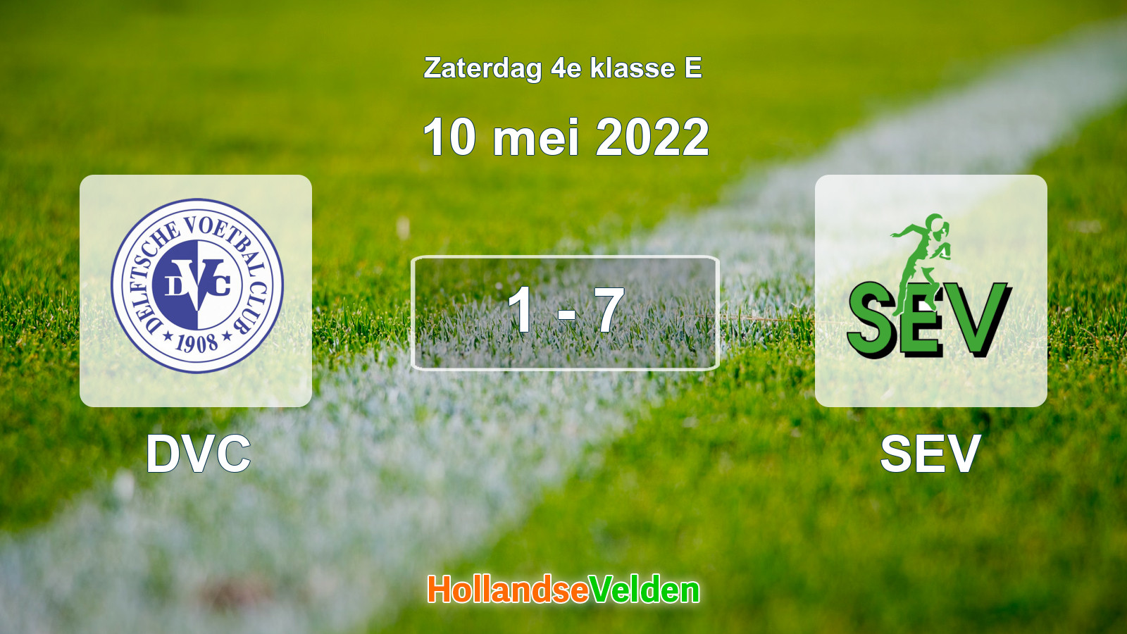 Gespeelde wedstrijd: DVC - SEV 1 - 7 (10 mei 2022)