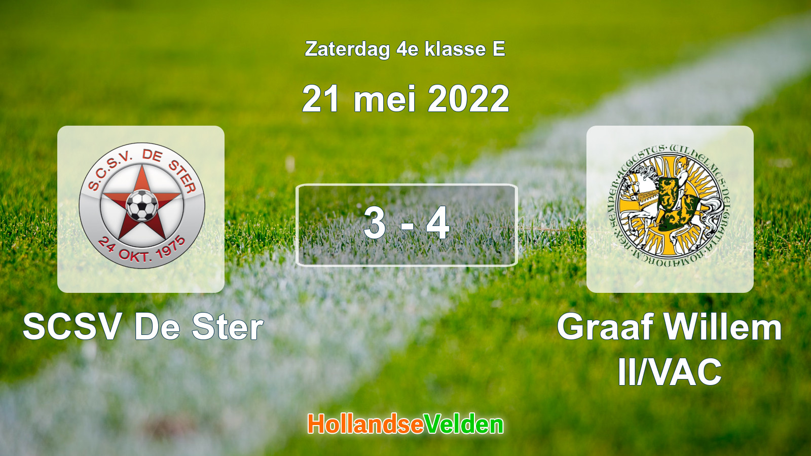 Gespeelde wedstrijd: SCSV De Ster - Graaf Willem II/VAC 3 - 4 (21 mei 2022)