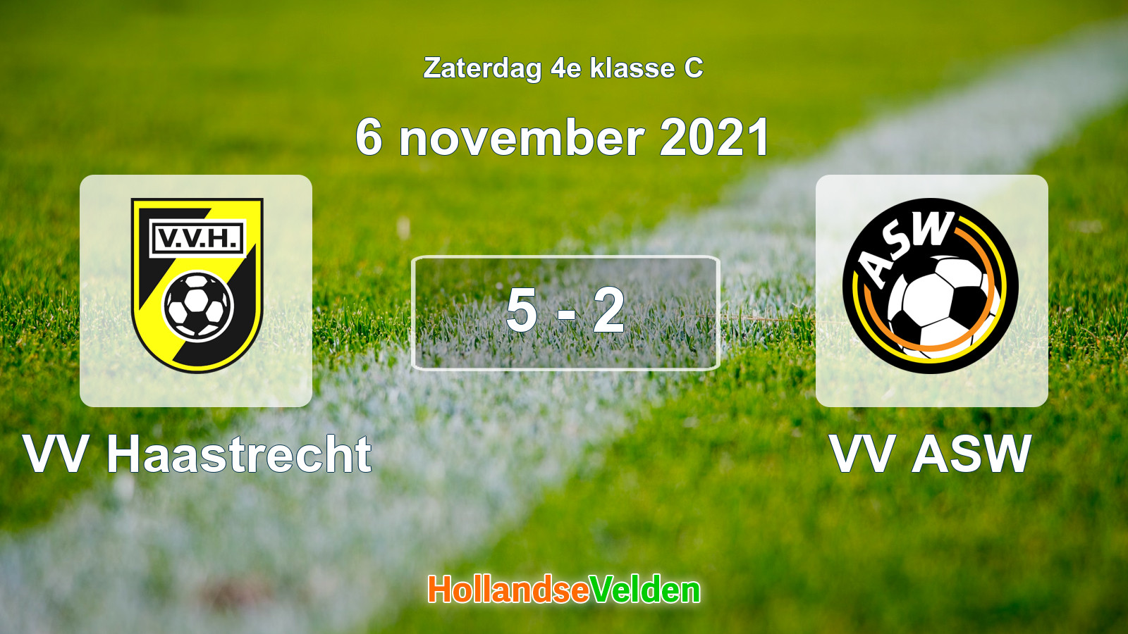 Gespeelde wedstrijd: VV Haastrecht - VV ASW 5 - 2 (6 november 2021)
