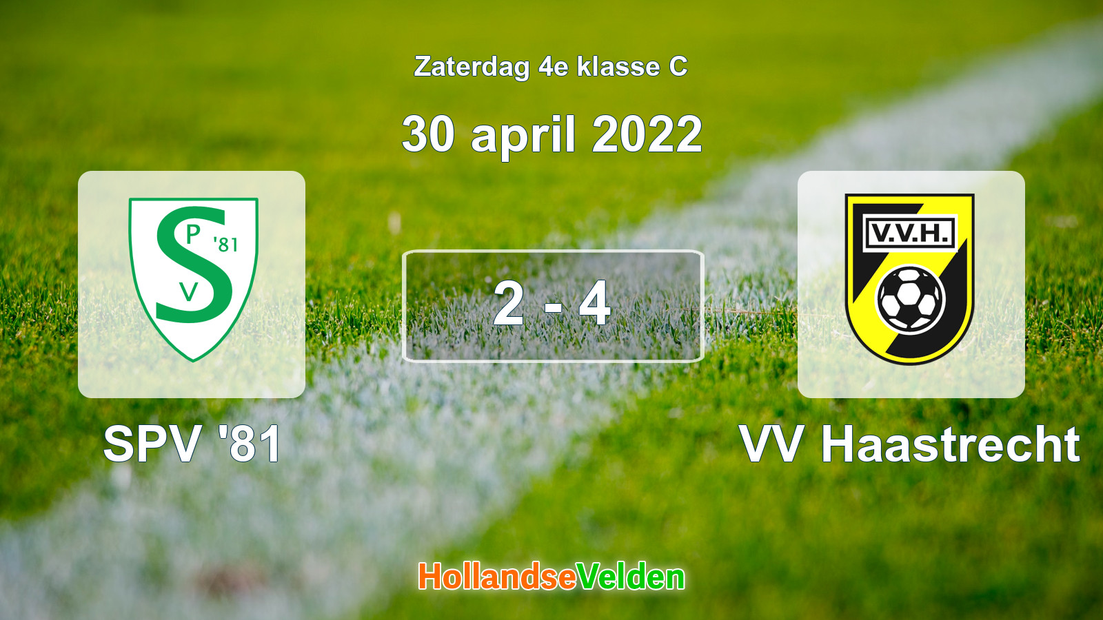 Gespeelde wedstrijd: SPV '81 - VV Haastrecht 2 - 4 (30 april 2022)