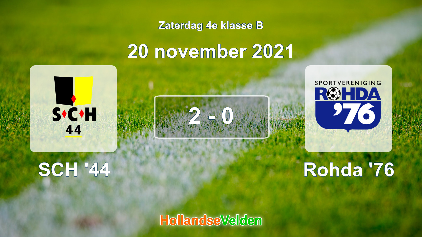 Gespeelde wedstrijd: SCH '44 - Rohda '76 2 - 0 (20 november 2021)