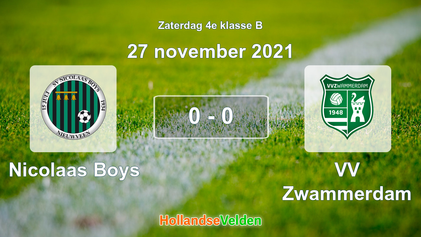 Gespeelde wedstrijd: Nicolaas Boys - VV Zwammerdam 0 - 0 (27 november 2021)
