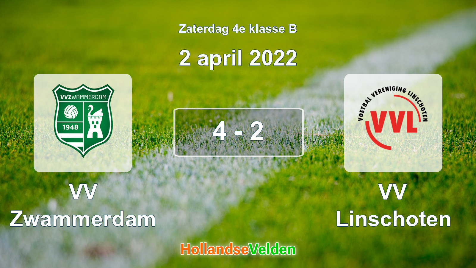 Gespeelde wedstrijd: VV Zwammerdam - VV Linschoten 4 - 2 (2 april 2022)