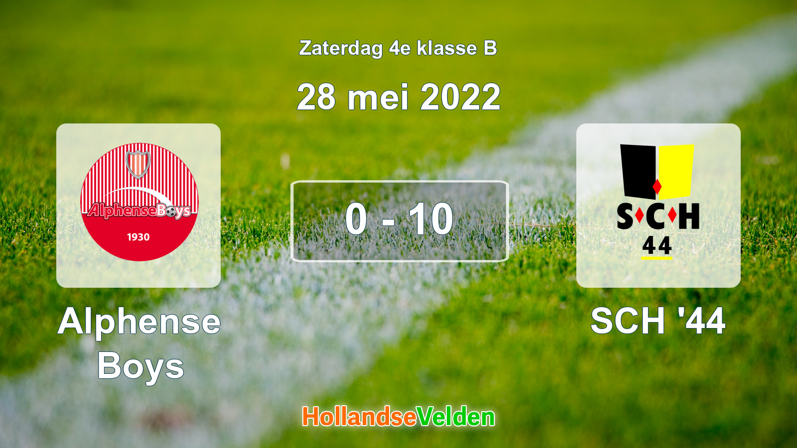 Gespeelde wedstrijd: Alphense Boys - SCH '44 0 - 10 (28 mei 2022)