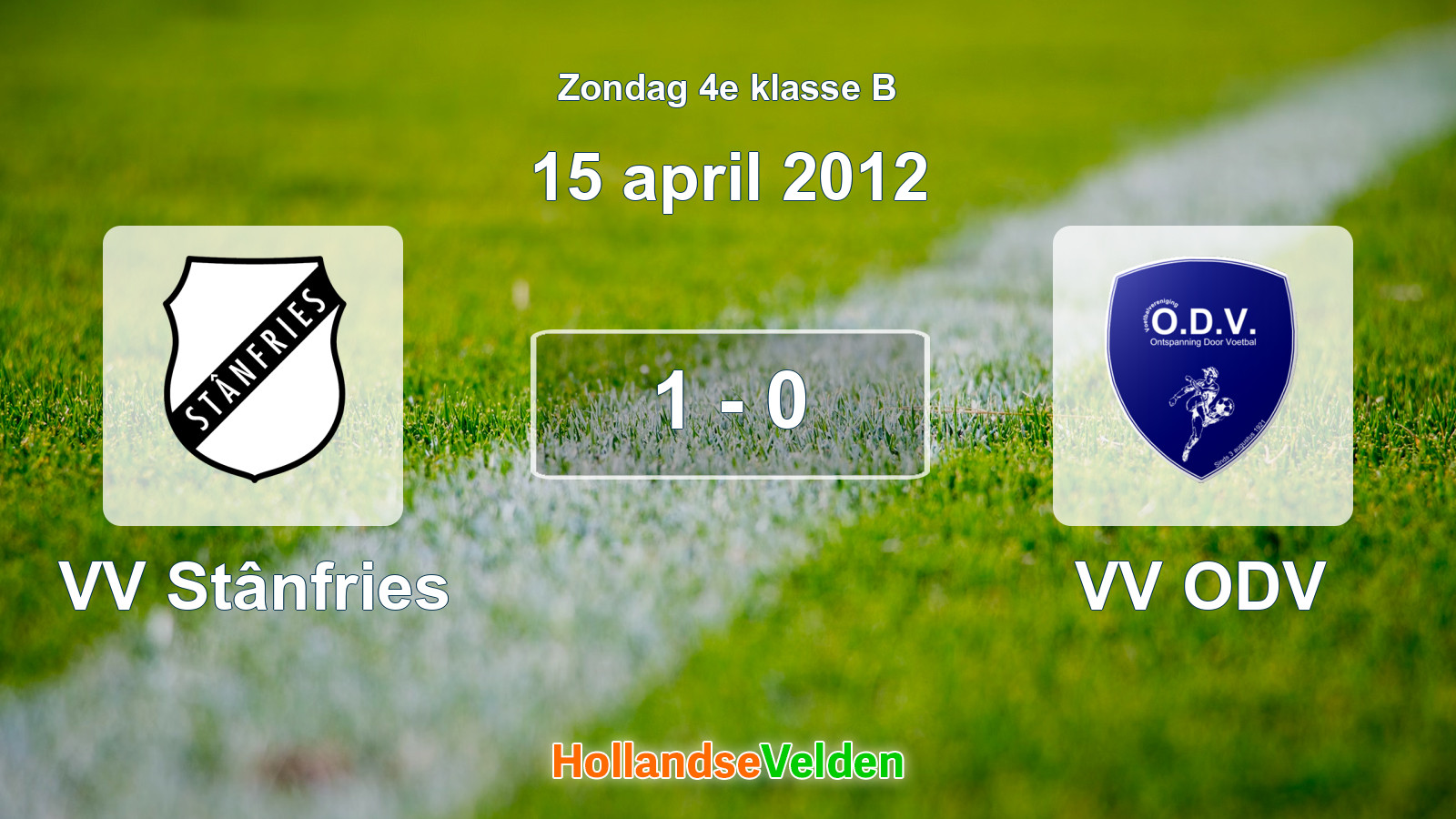 Gespeelde wedstrijd: VV Stânfries - VV ODV 1 - 0 (15 april 2012)