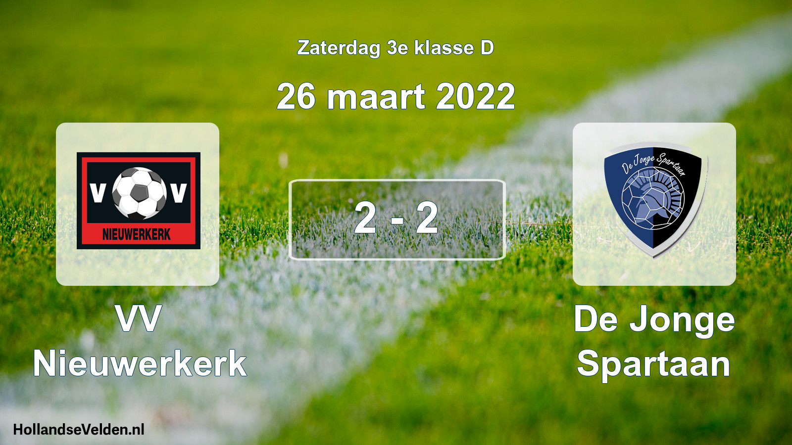 Gespeelde wedstrijd: VV Nieuwerkerk - De Jonge Spartaan 2 - 2 (26 maart 2022)