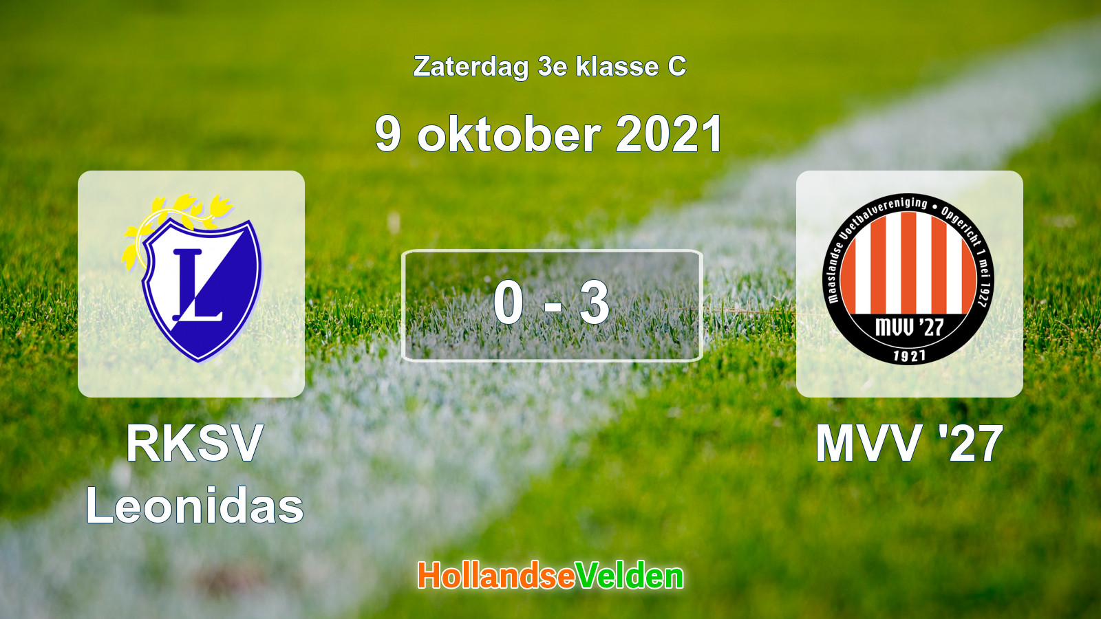 Gespeelde wedstrijd: RKSV Leonidas - MVV '27 0 - 3 (9 oktober 2021)