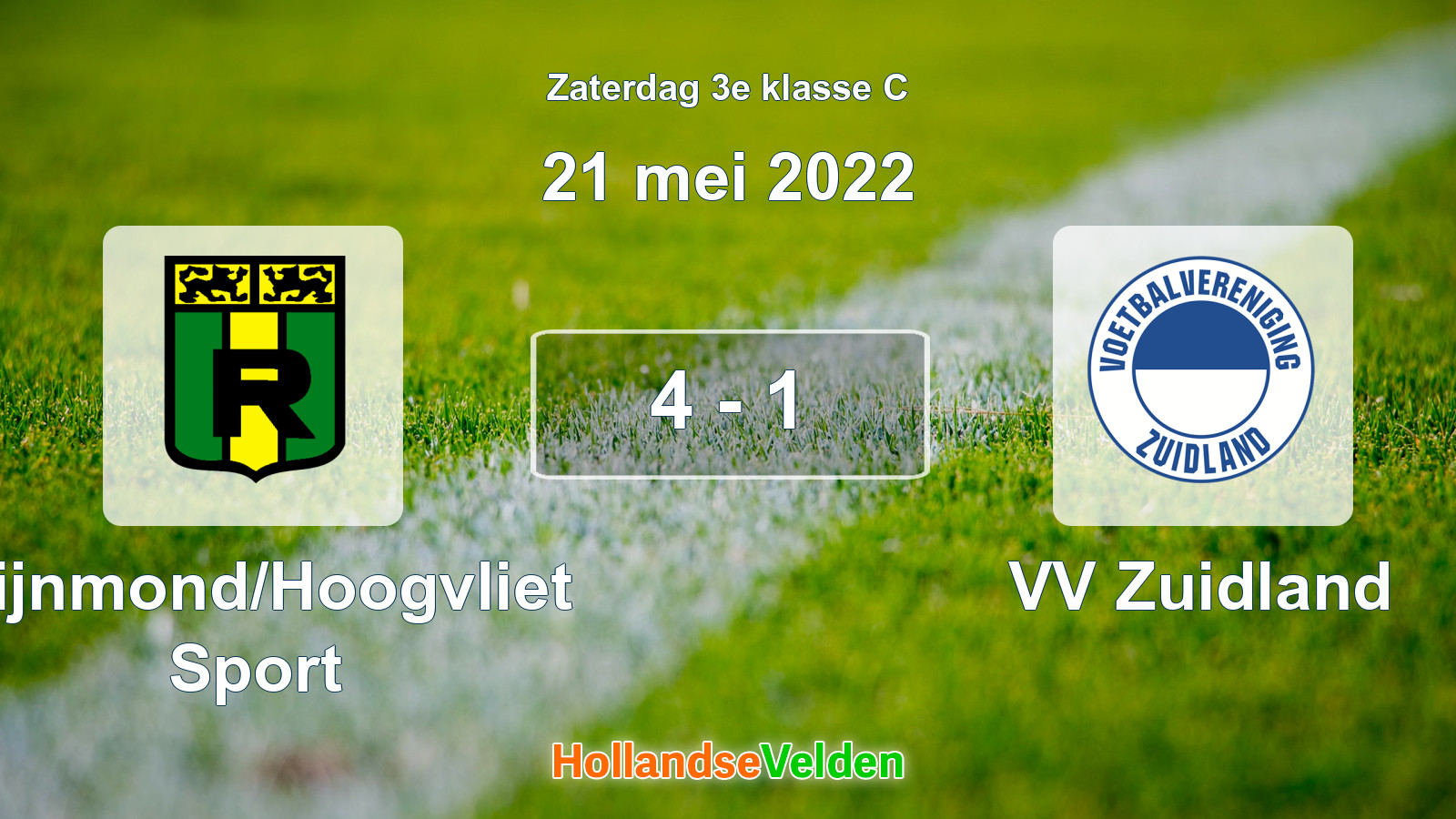 Gespeelde wedstrijd: Rijnmond/Hoogvliet Sport - VV Zuidland 4 - 1 (21 mei 2022)