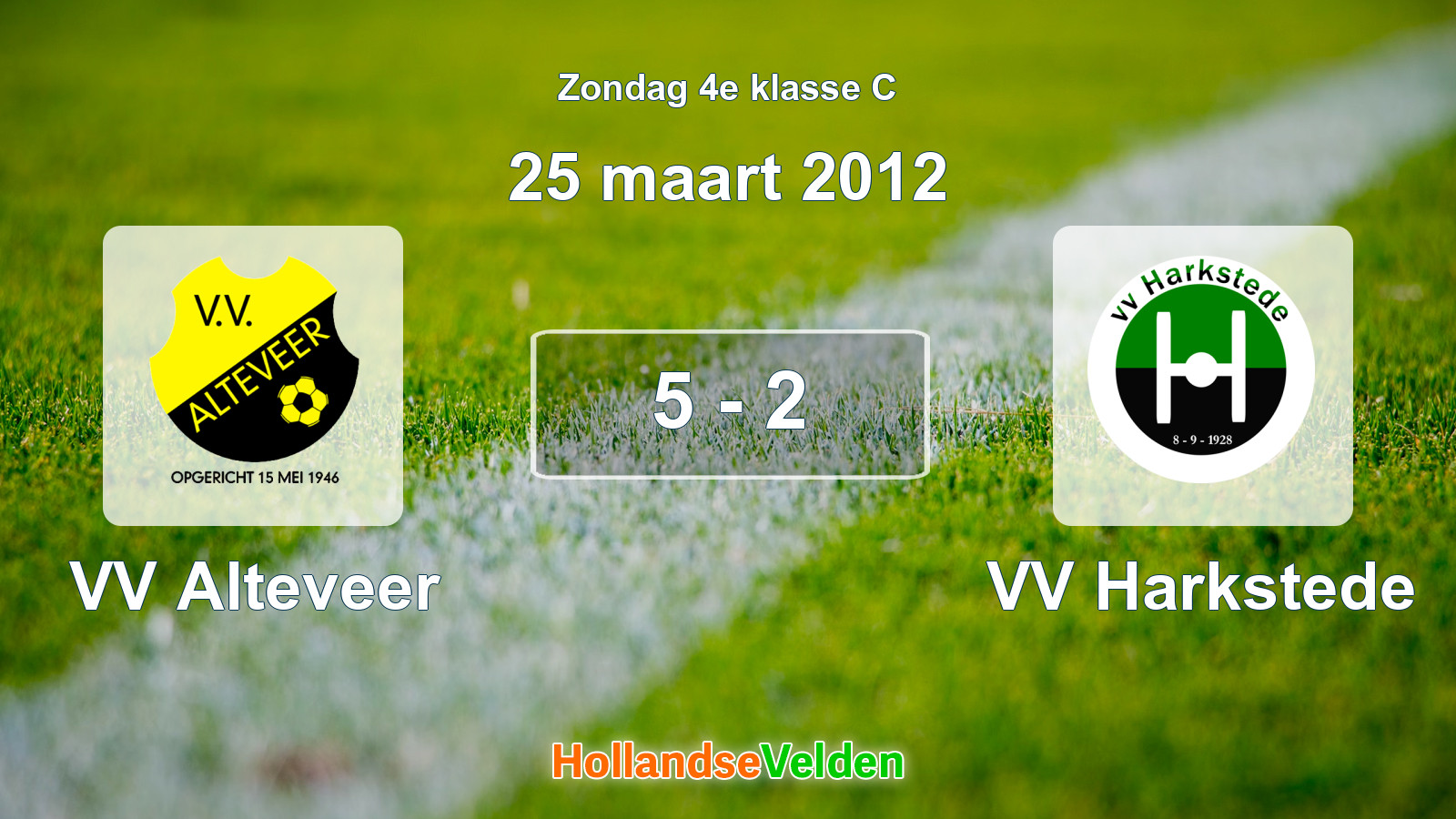Gespeelde wedstrijd: VV Alteveer - VV Harkstede 5 - 2 (25 maart 2012)