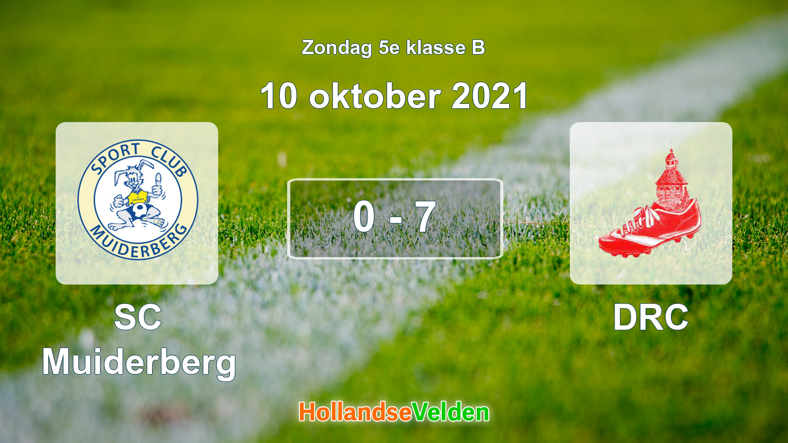 Gespeelde wedstrijd: SC Muiderberg - DRC 0 - 7 (10 oktober 2021)