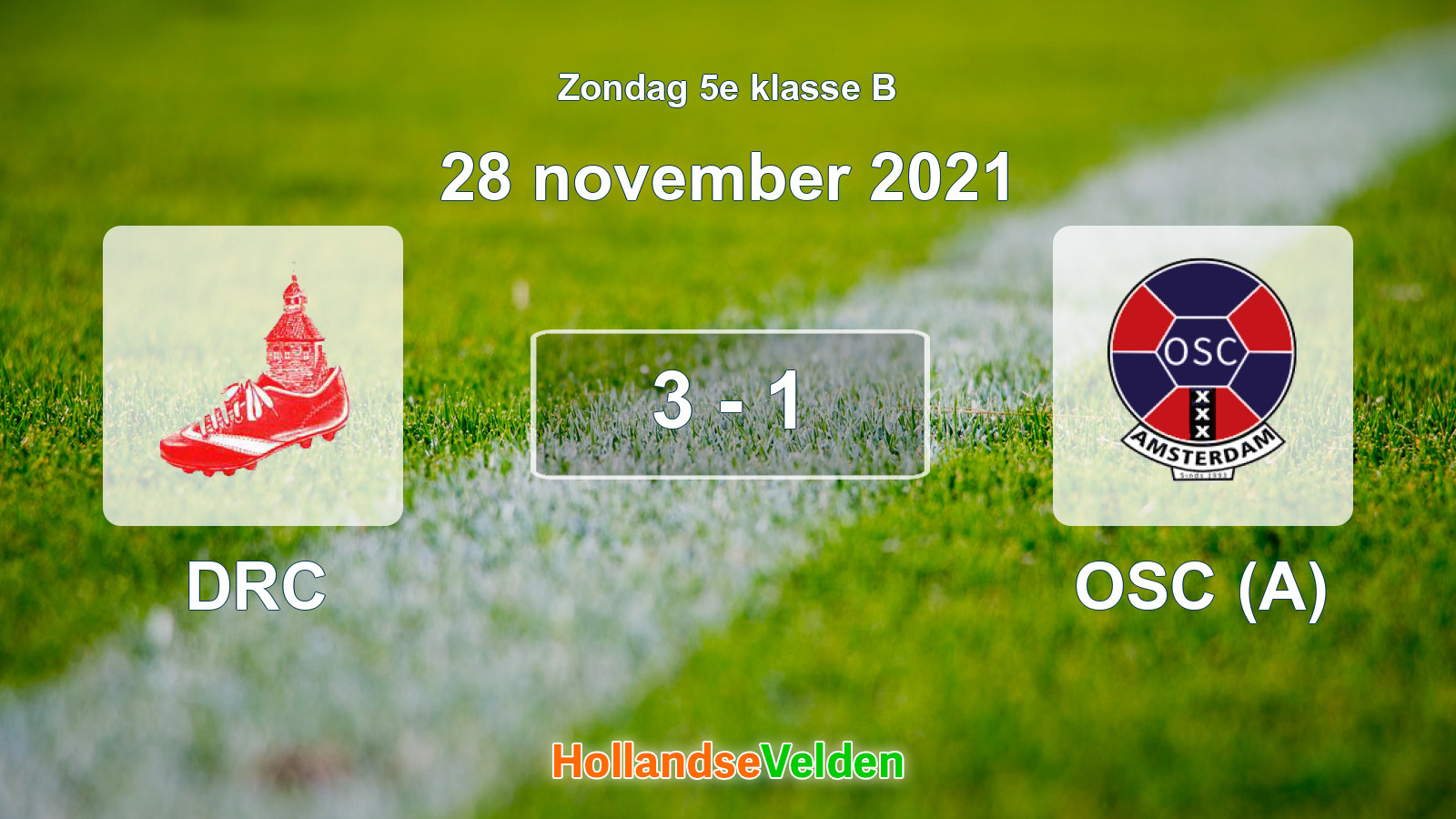 Gespeelde wedstrijd: DRC - OSC (A) 3 - 1 (28 november 2021)