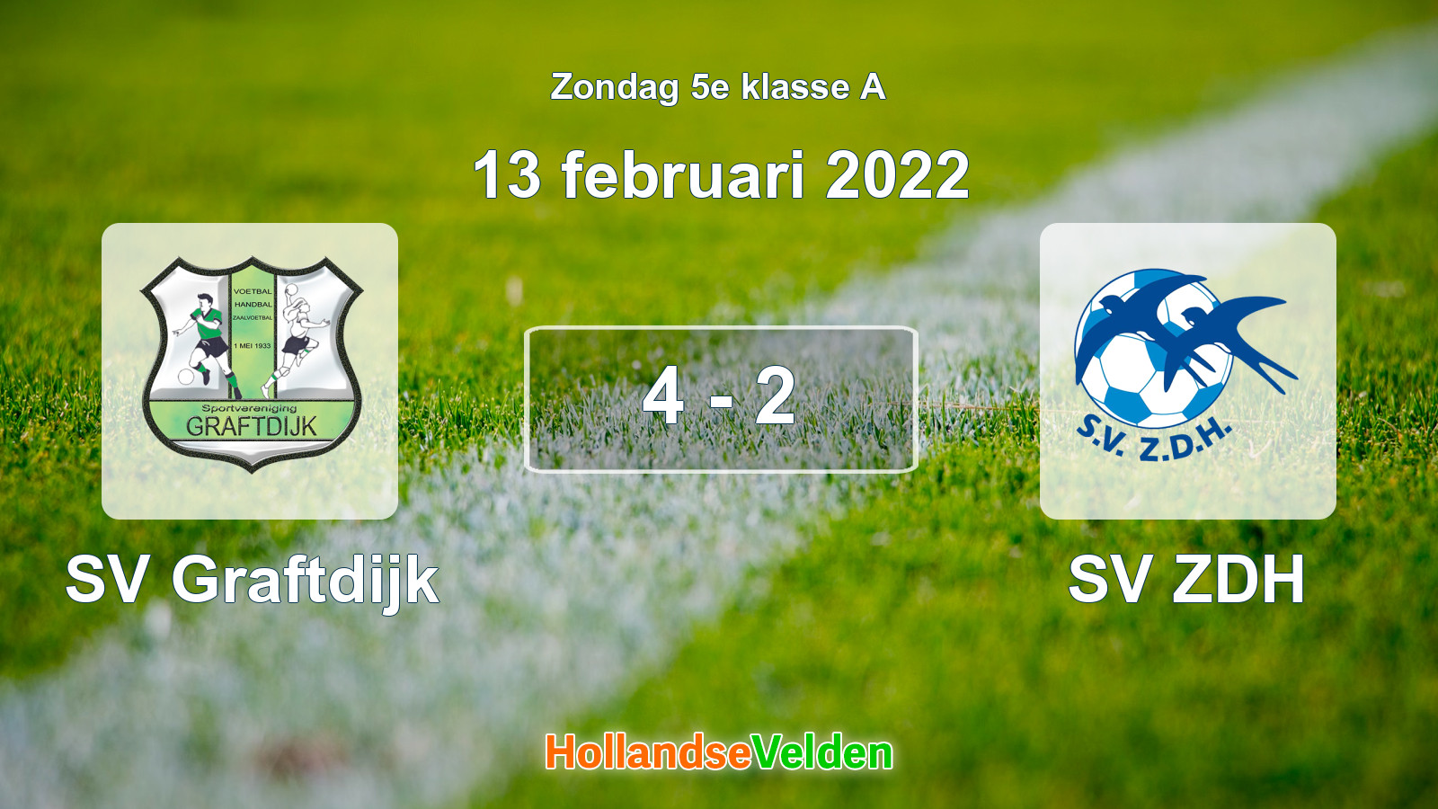 Gespeelde wedstrijd: SV Graftdijk - SV ZDH 4 - 2 (13 februari 2022)