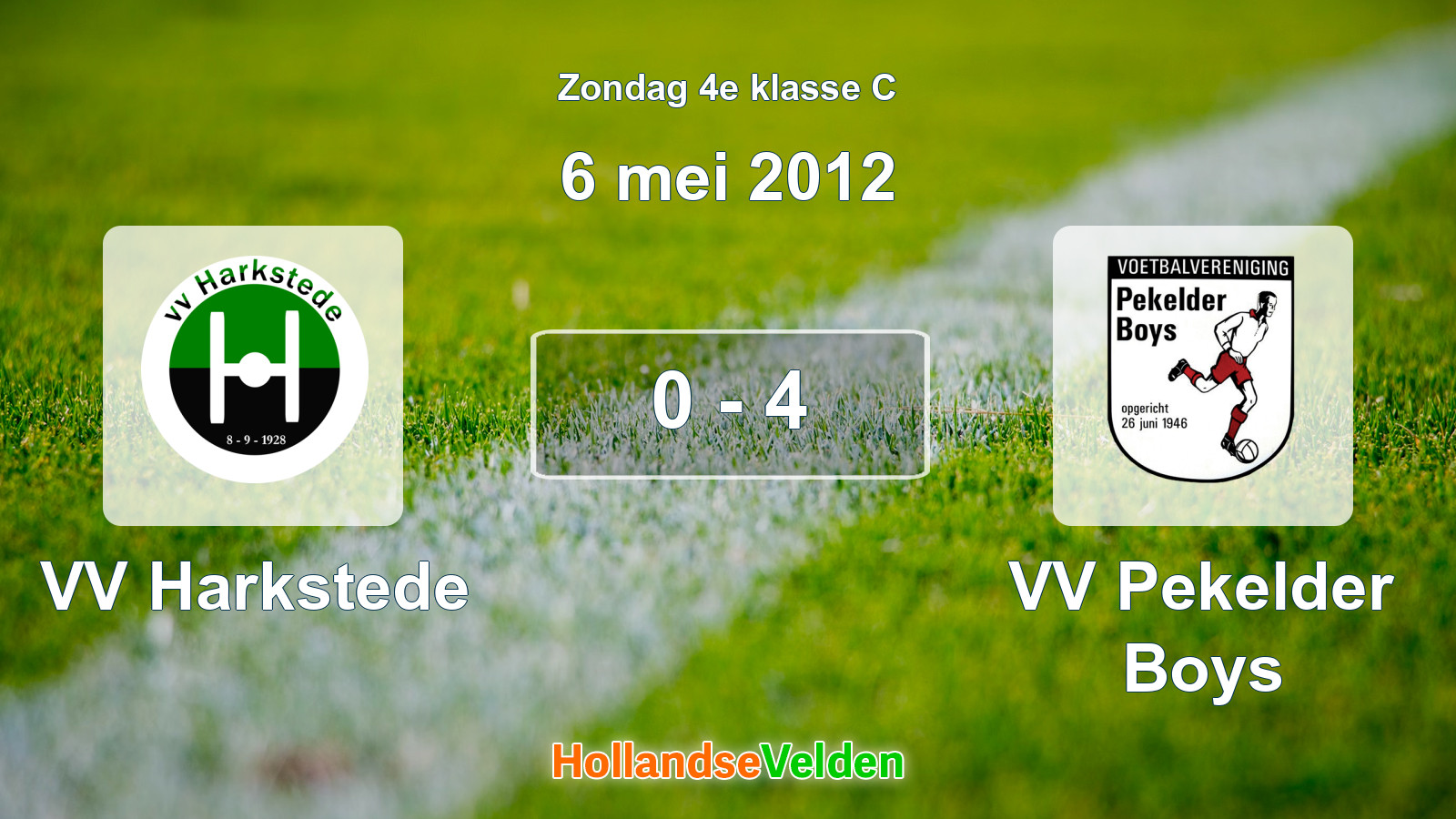 Gespeelde wedstrijd: VV Harkstede - VV Pekelder Boys 0 - 4 (6 mei 2012)