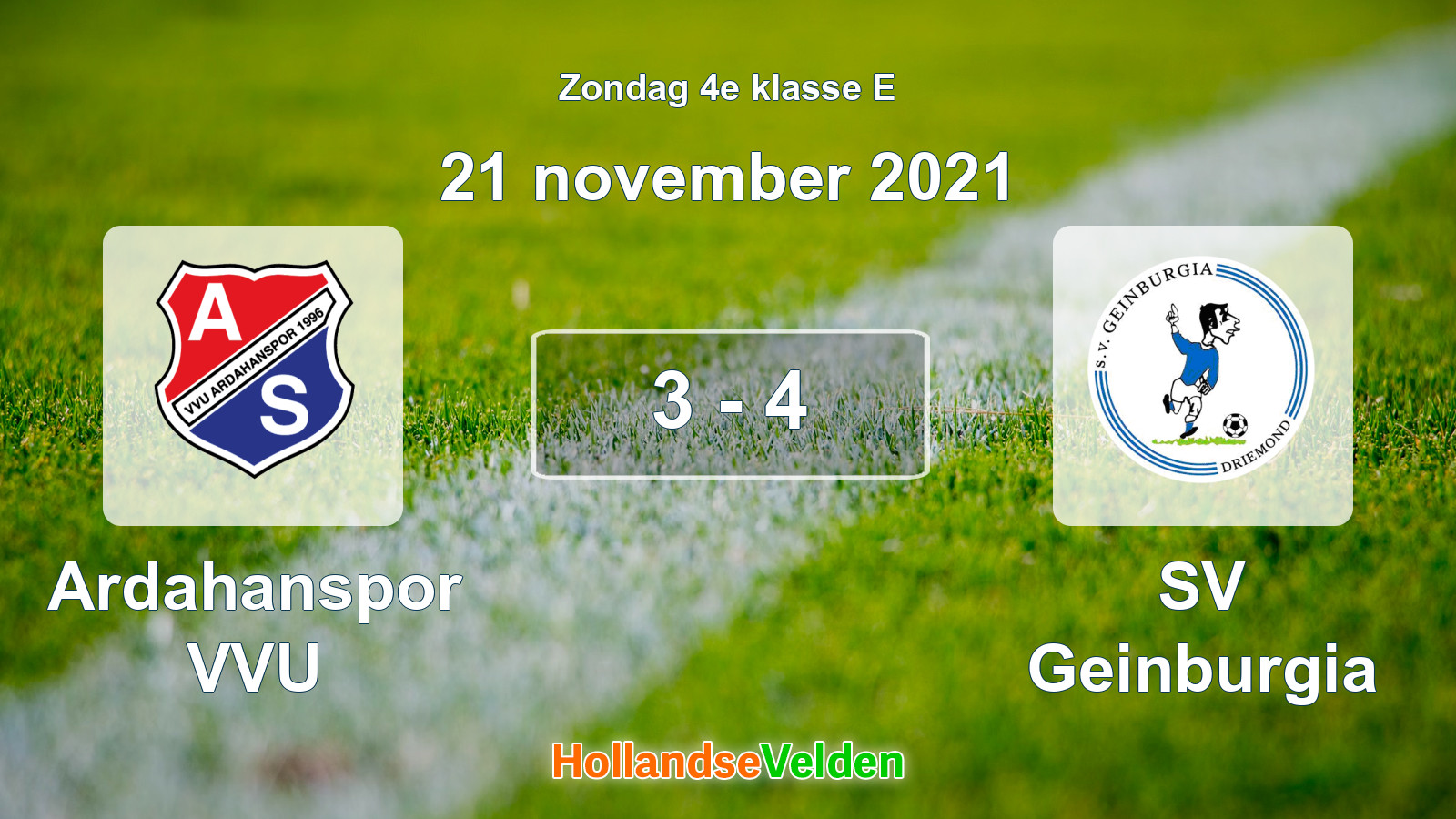 Gespeelde wedstrijd: Ardahanspor VVU - SV Geinburgia 3 - 4 (21 november 2021)