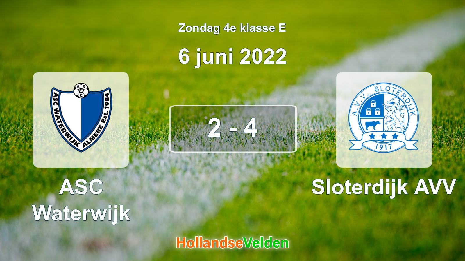 Gespeelde wedstrijd: ASC Waterwijk - Sloterdijk AVV 2 - 4 (6 juni 2022)