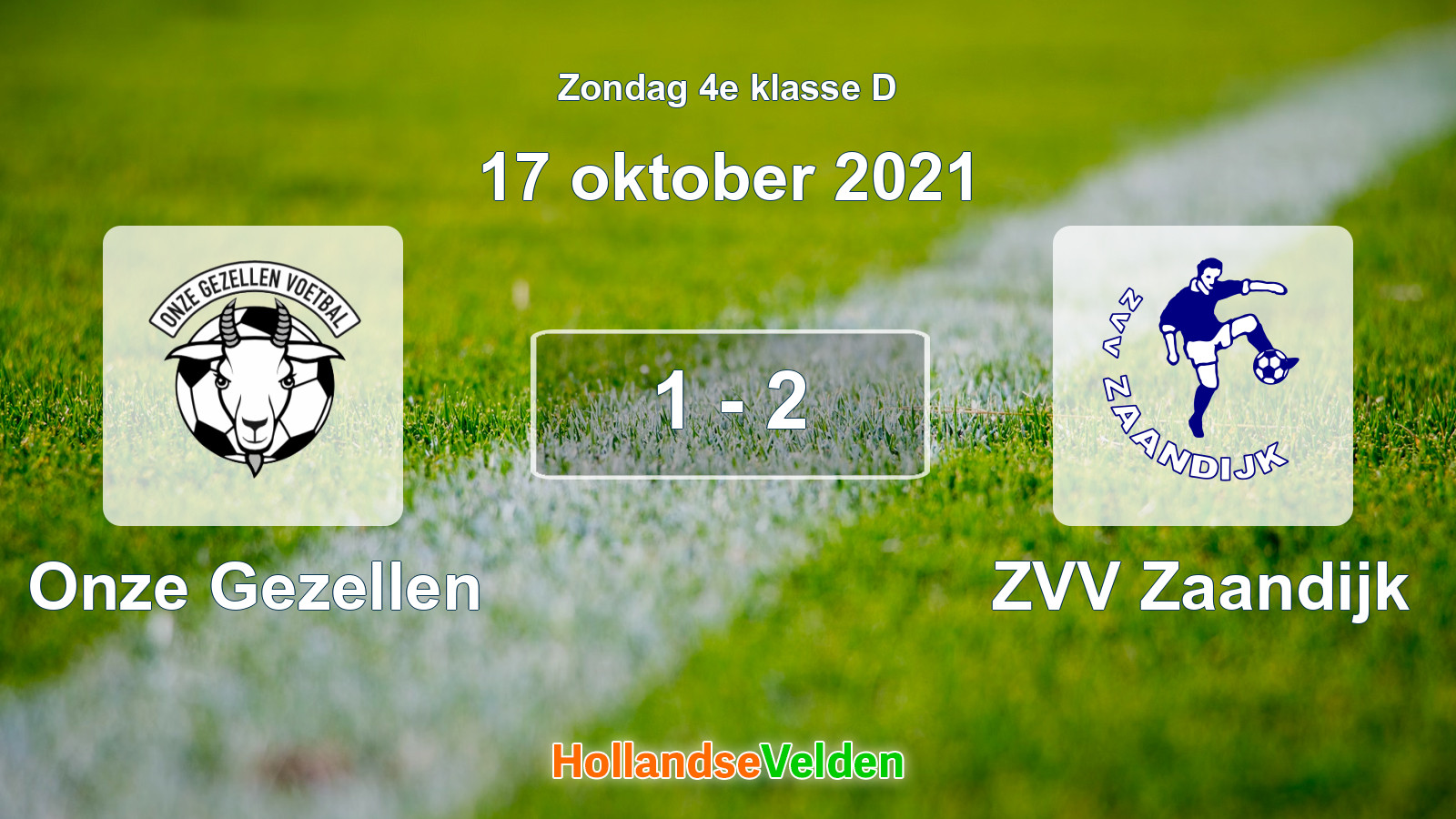Gespeelde wedstrijd: Onze Gezellen - ZVV Zaandijk 1 - 2 (17 oktober 2021)