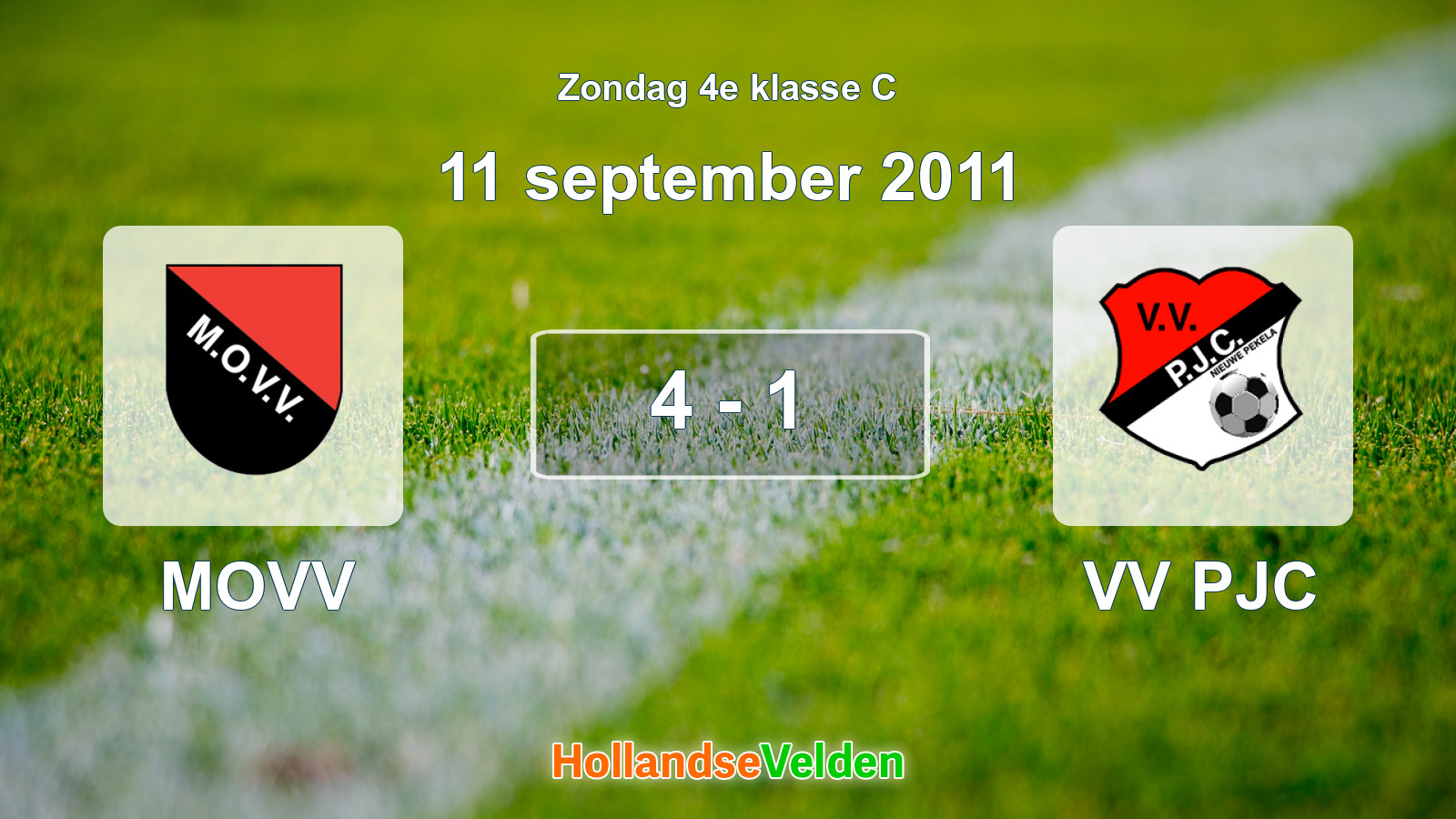 Gespeelde wedstrijd: MOVV - VV PJC 4 - 1 (11 september 2011)