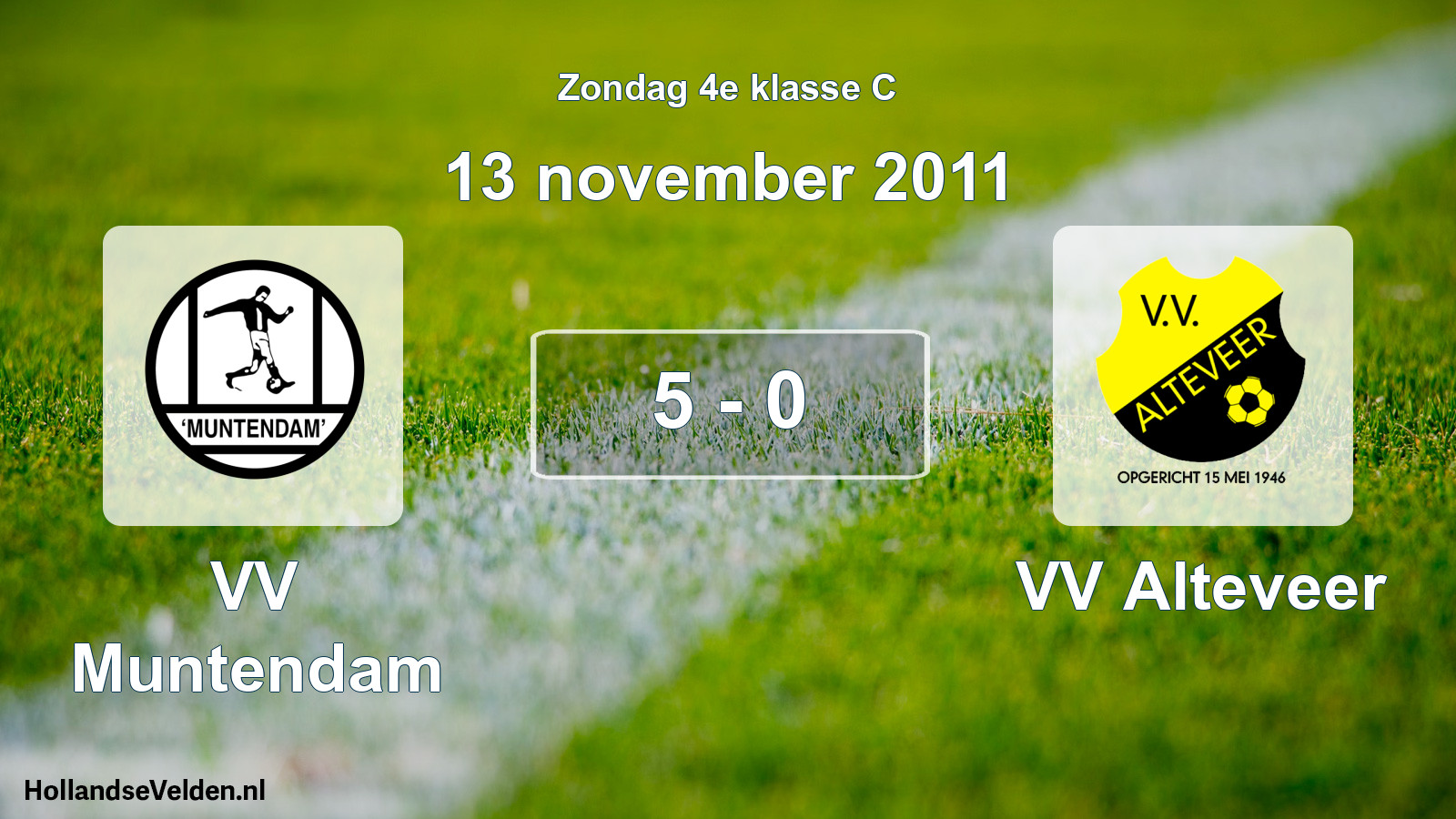 Gespeelde wedstrijd: VV Muntendam - VV Alteveer 5 - 0 (13 november 2011)