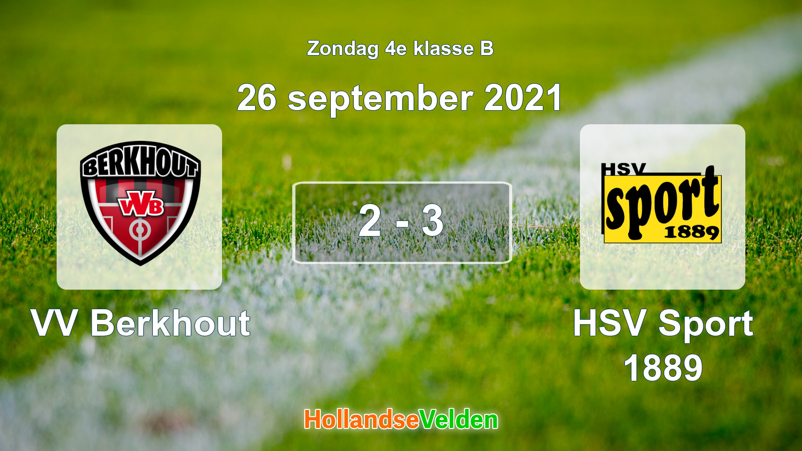 Gespeelde wedstrijd: VV Berkhout - HSV Sport 1889 2 - 3 (26 september 2021)