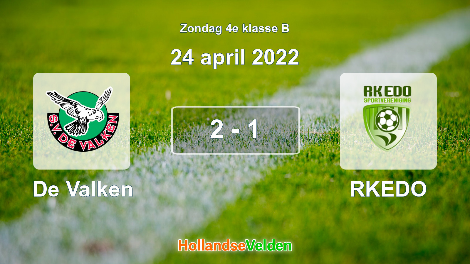 Gespeelde wedstrijd: De Valken - RKEDO 2 - 1 (24 april 2022)
