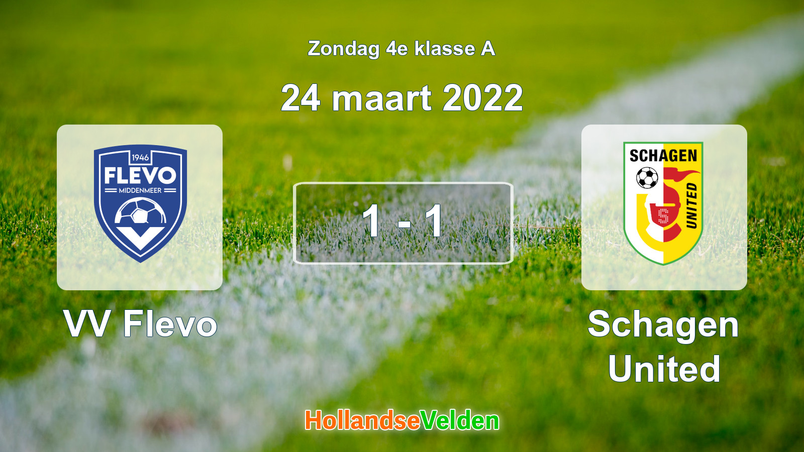 Gespeelde wedstrijd: VV Flevo - Schagen United 1 - 1 (24 maart 2022)