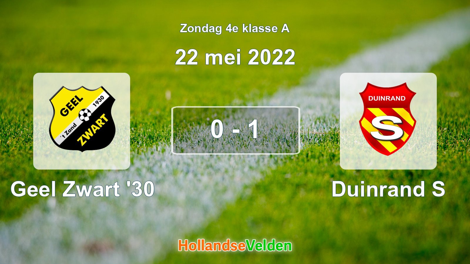 Gespeelde wedstrijd: Geel Zwart '30 - Duinrand S 0 - 1 (22 mei 2022)